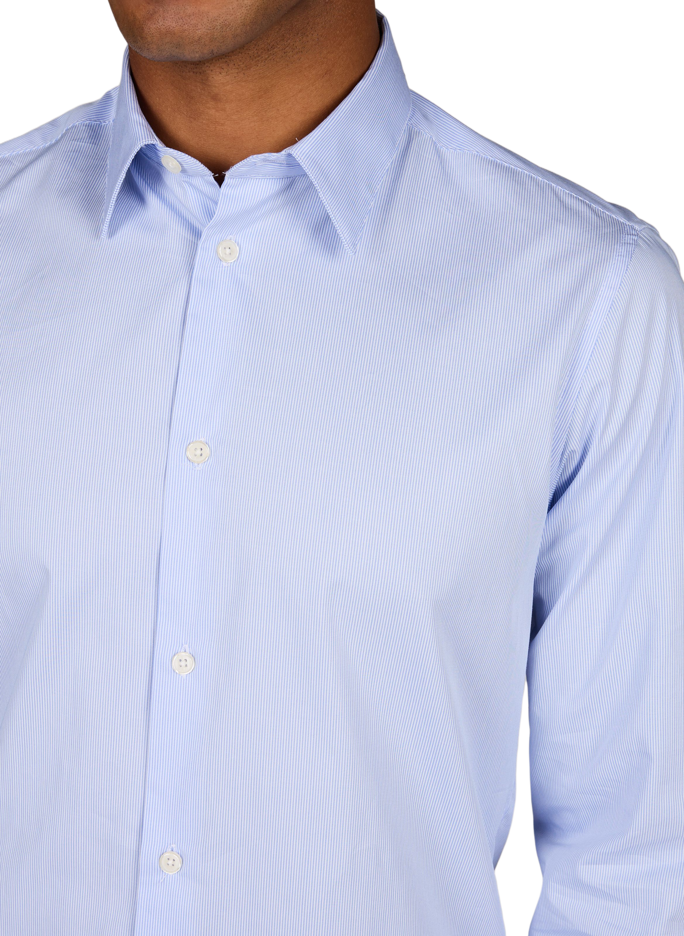 Slim-fit striped cotton shirt - Hay-S AU PRINTEMPS PARIS Blue