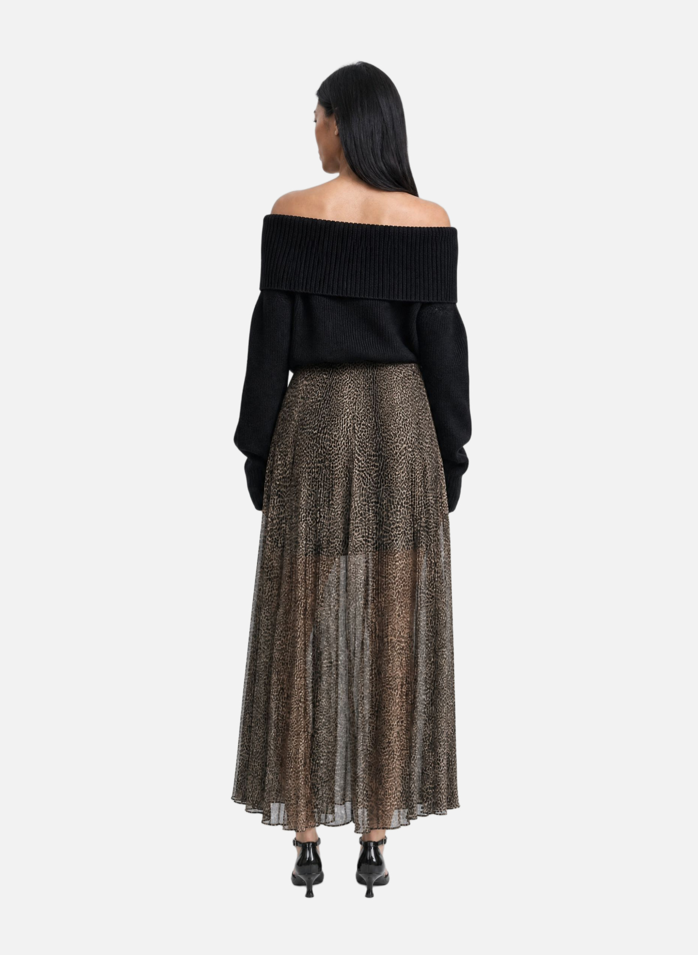 Off-the-shoulder merino wool jumper THE KOOPLES Black