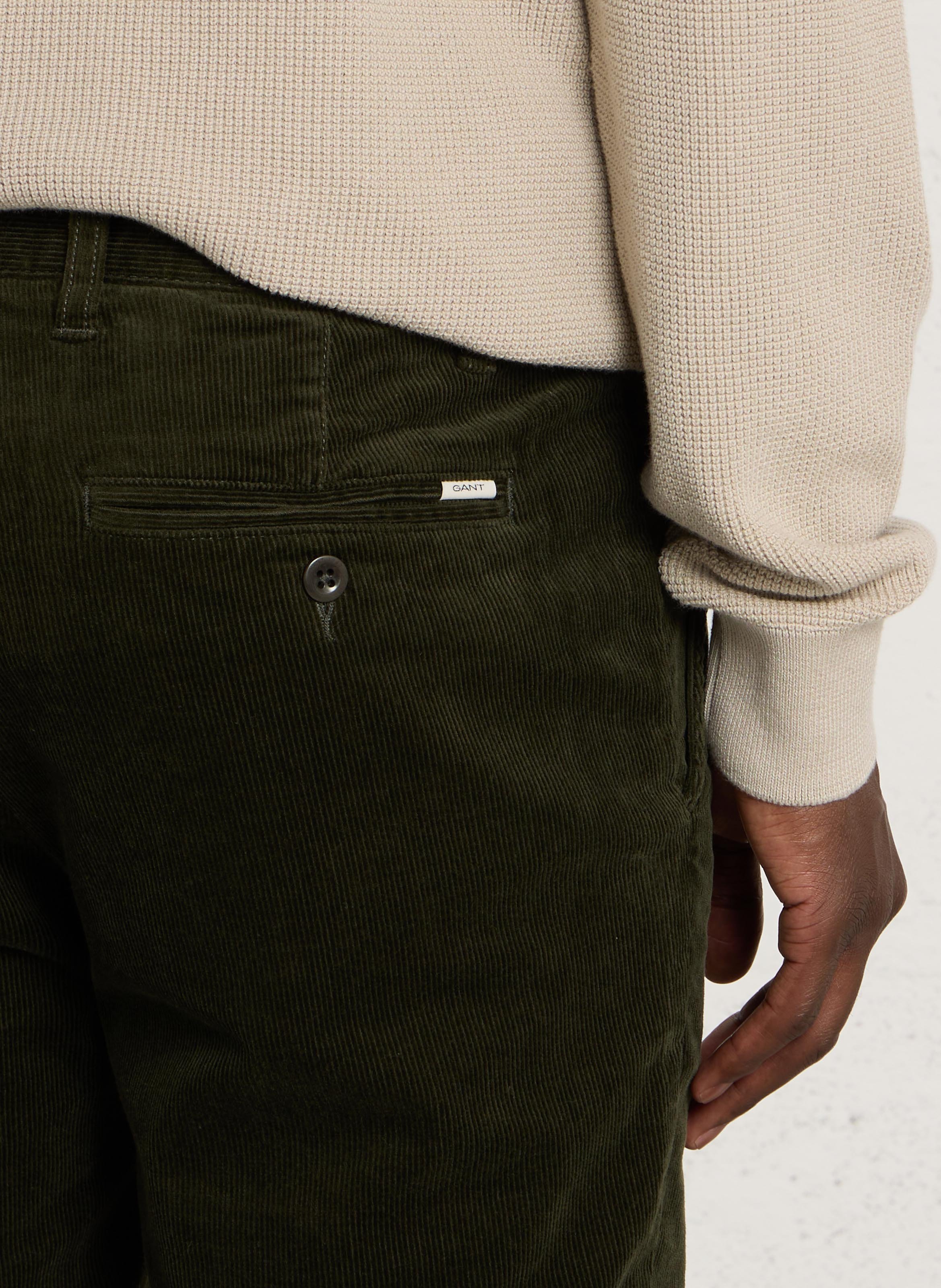 Pantalon slim en velours côtelé GANT Vert