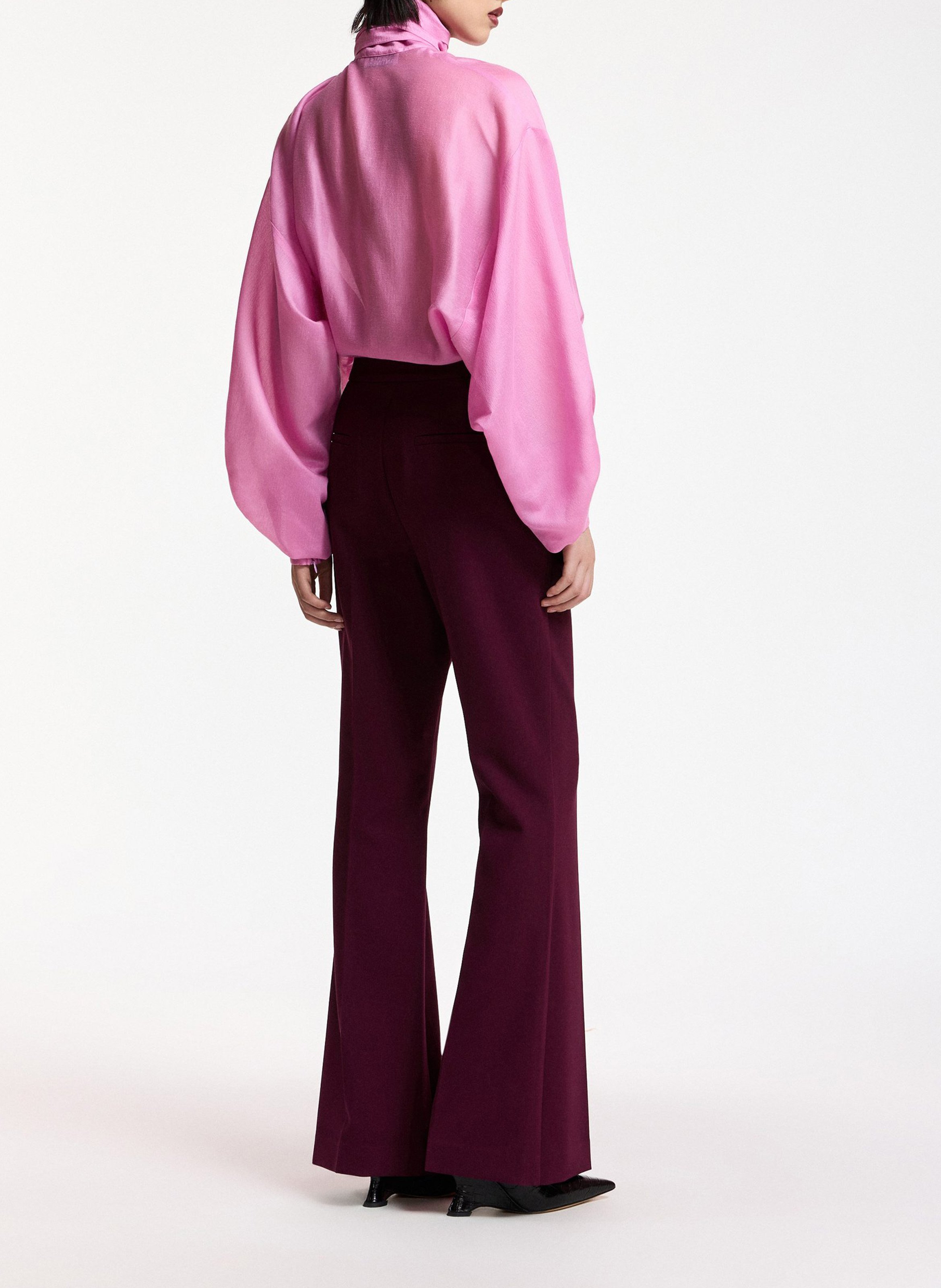 Pantalon évasé taille haute ESSENTIEL ANTWERP Rouge