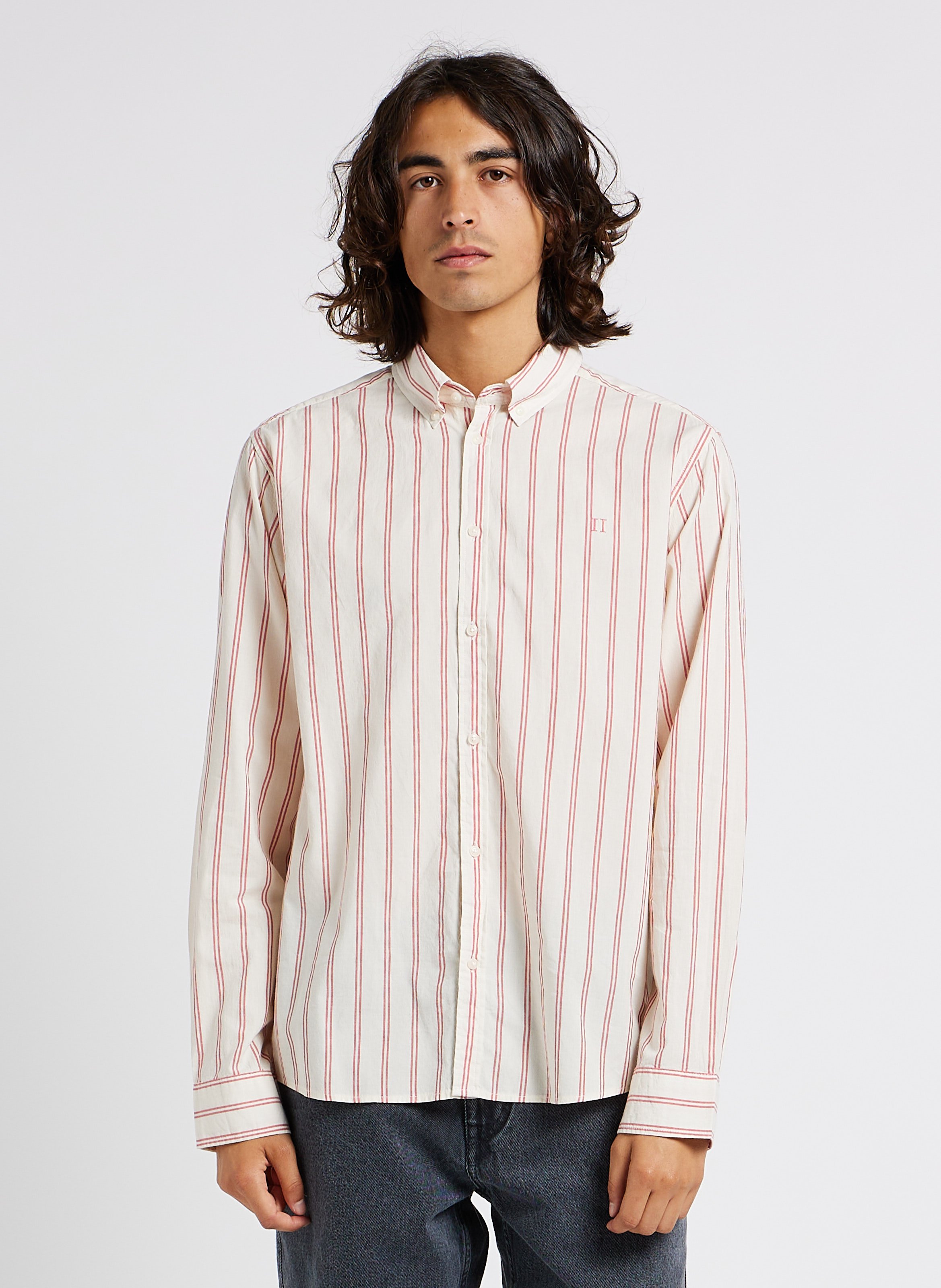 Cotton shirt with button-down collar LES DEUX Multicolored