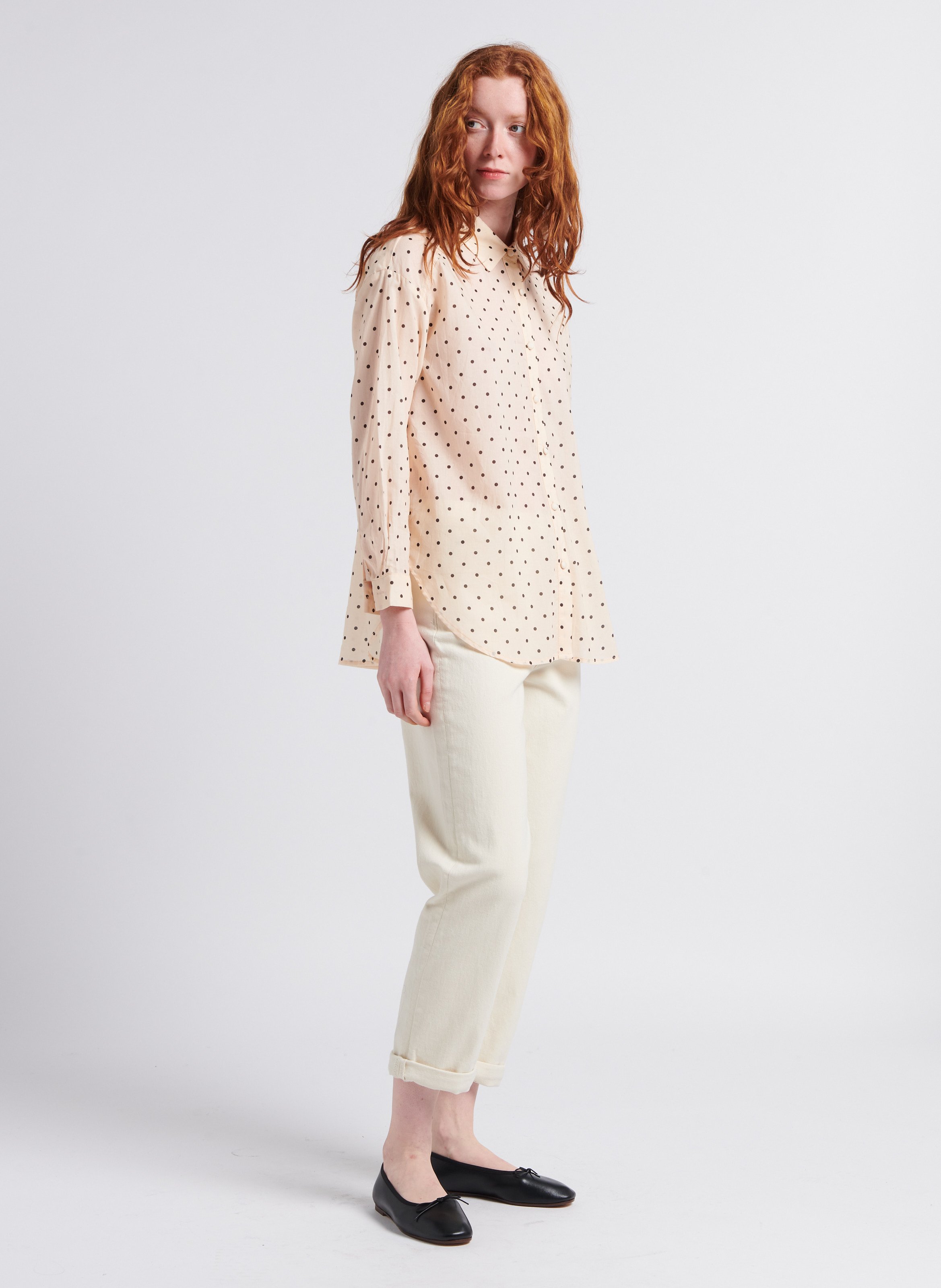 Leather ballet pumps RIVECOUR Black