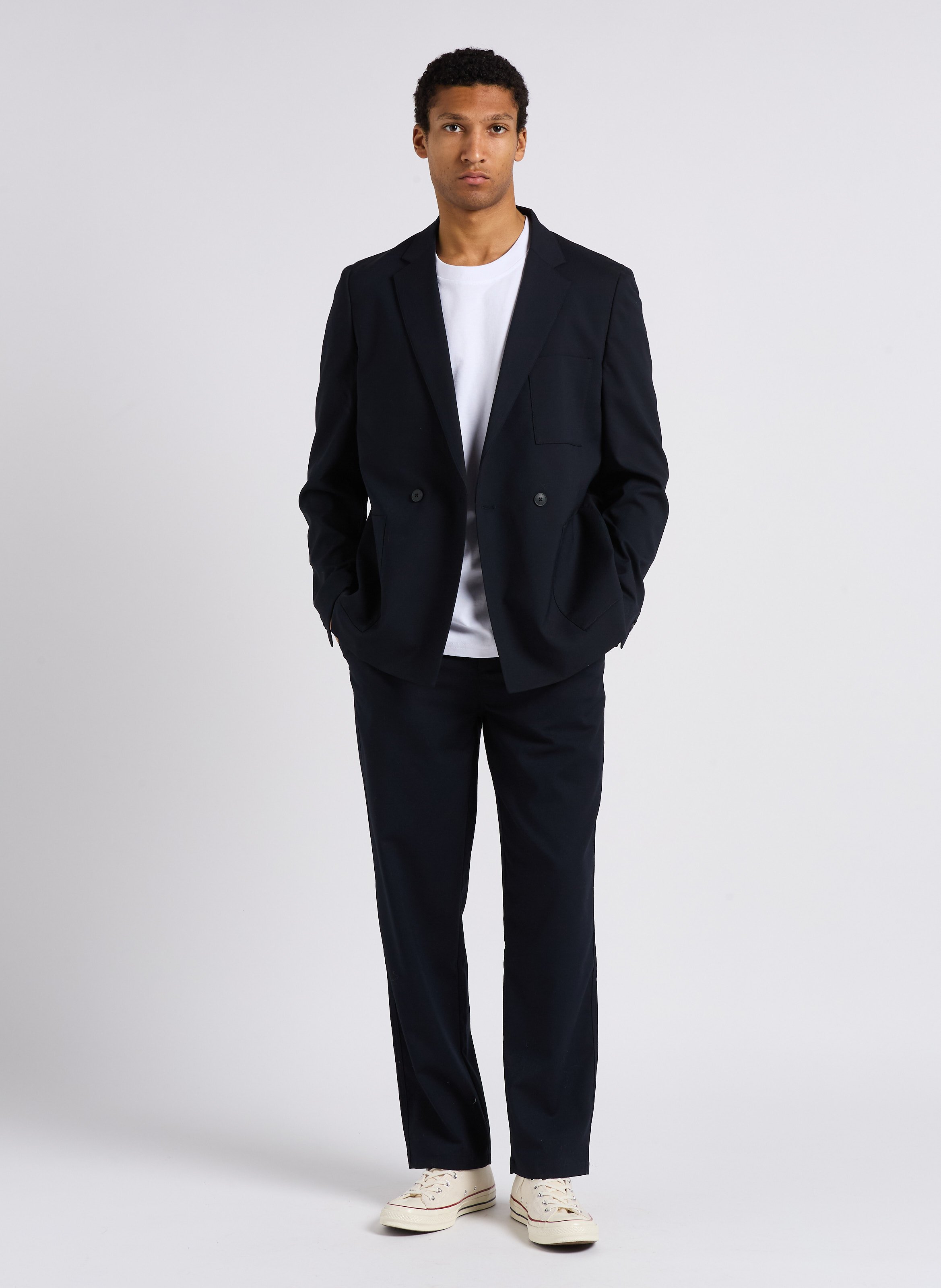 Straight buttoned jacquard blazer MINIMUM Blue