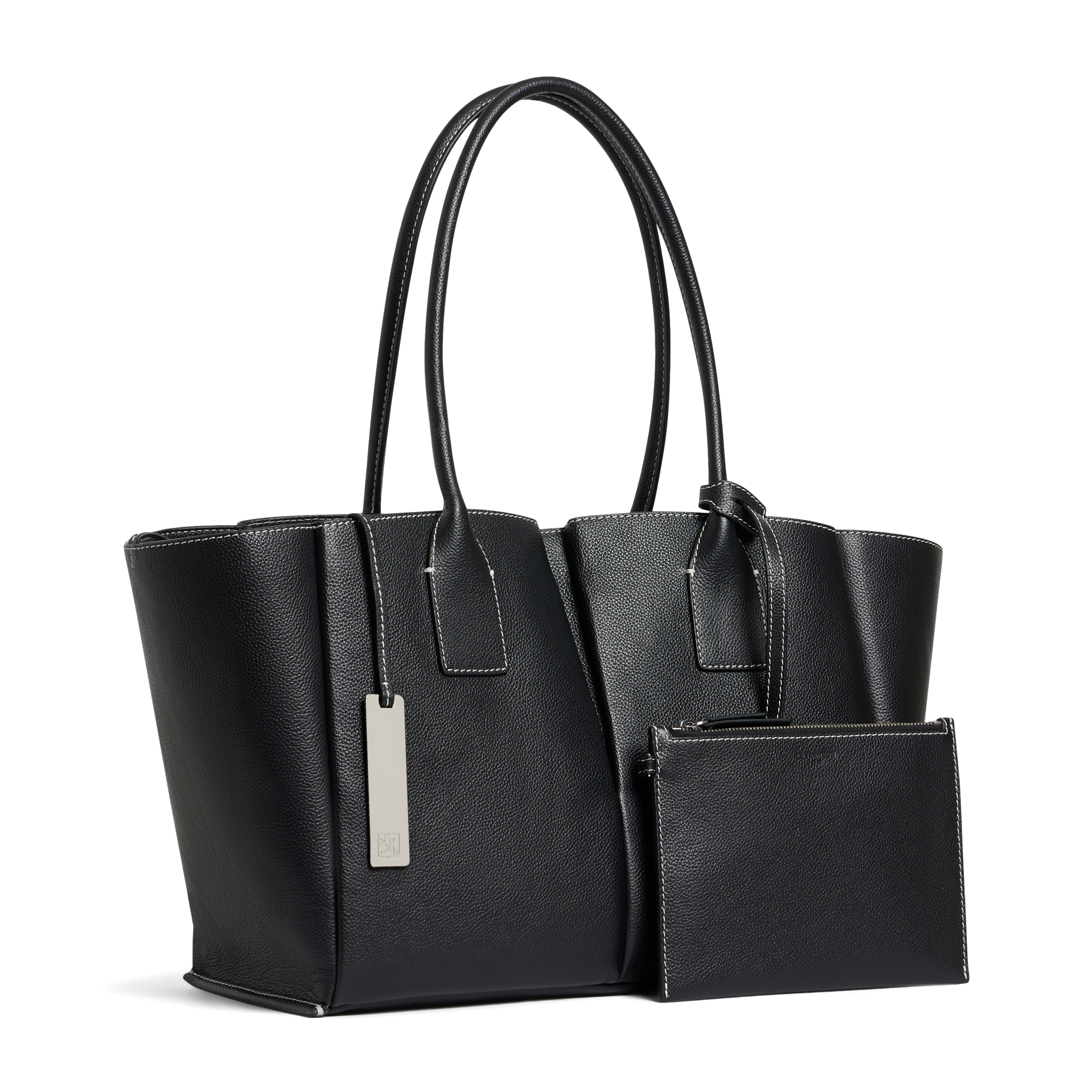 Grand cabas en cuir de vachette LE TANNEUR Noir