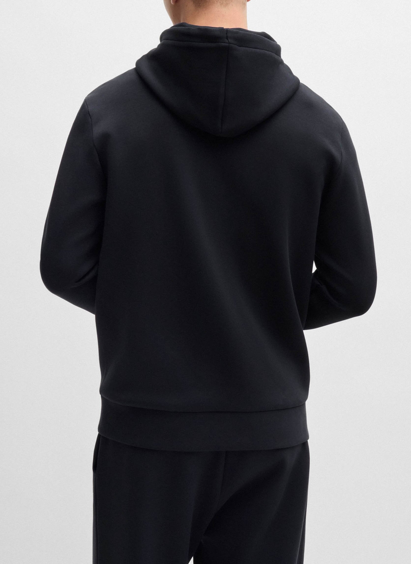 Cotton hooded sweatshirt with zip BOSS Blue