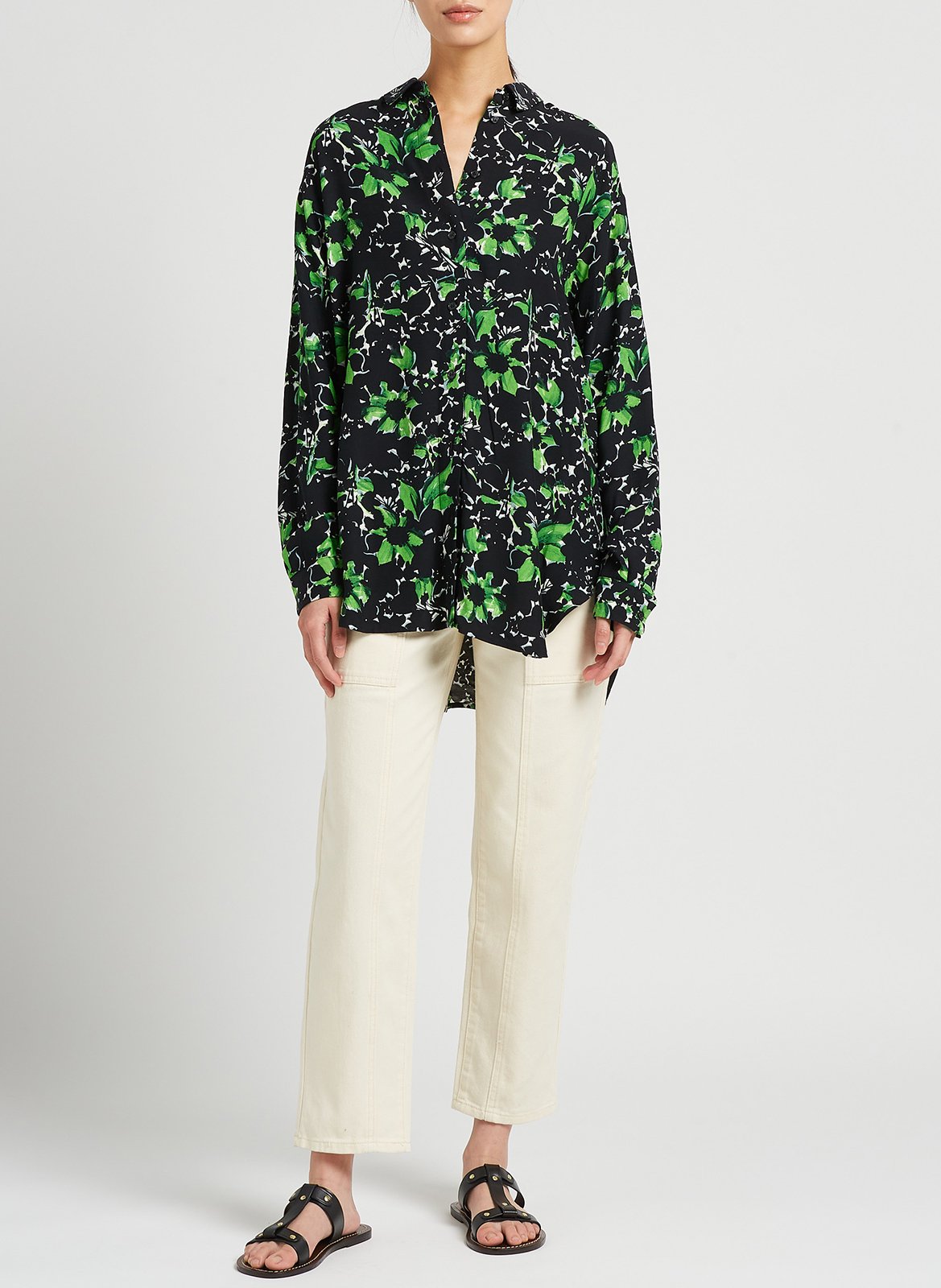 Fluid shirt with classic collar Multicolored