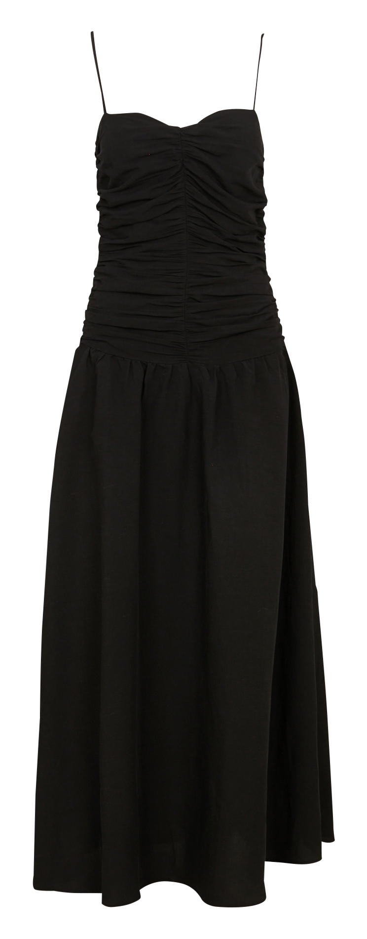 Lange jurk met plooien THE NEW SOCIETY Zwart