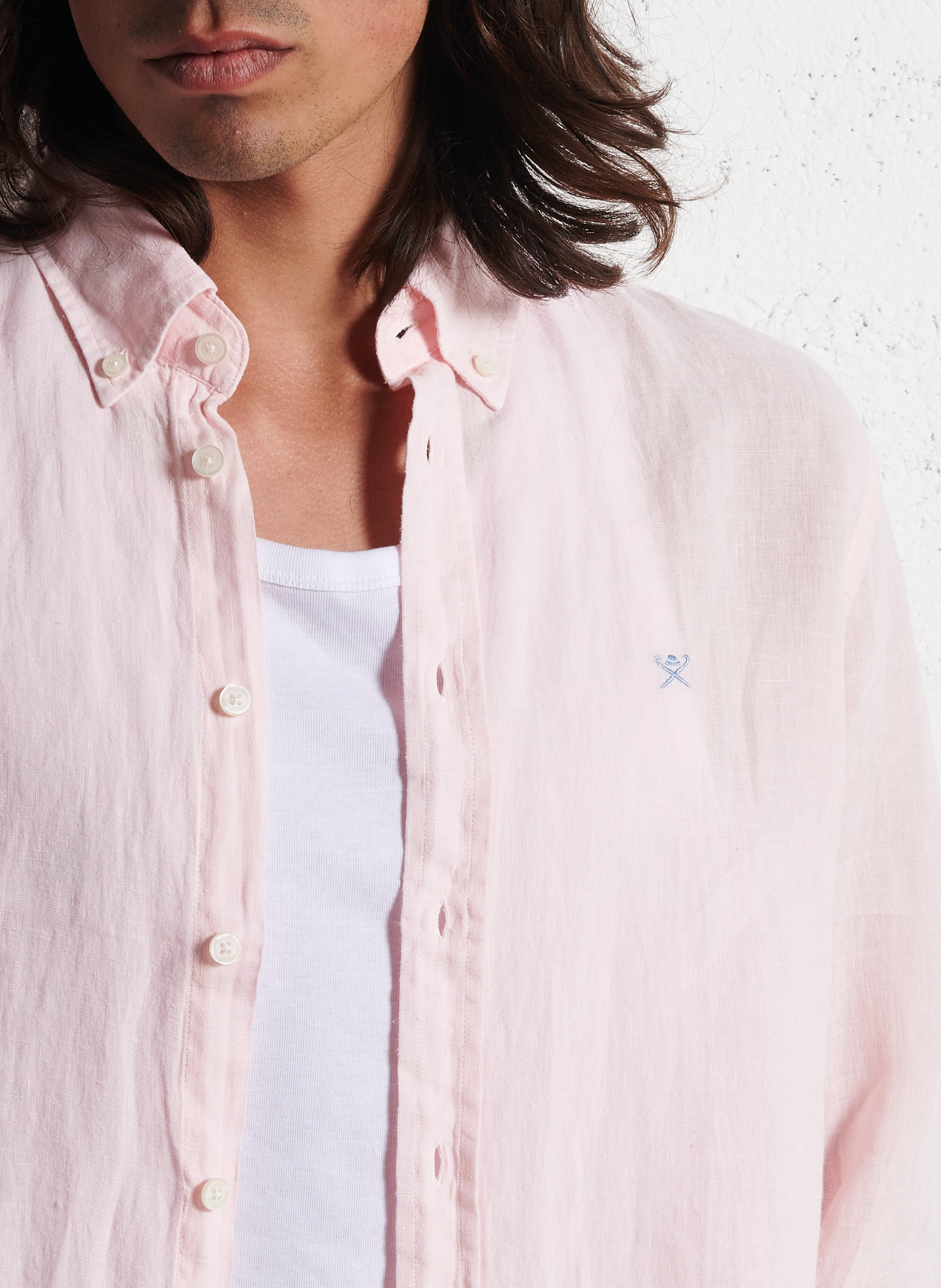 Chemise tailored-fit en lin HACKETT Rose