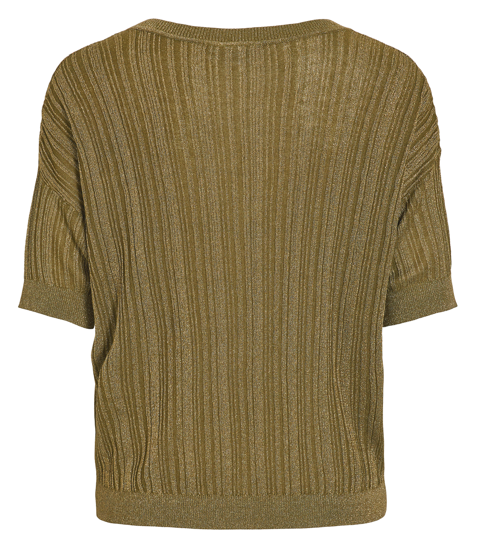 Pullover mit V-Ausschnitt im Metallic-Look Grun