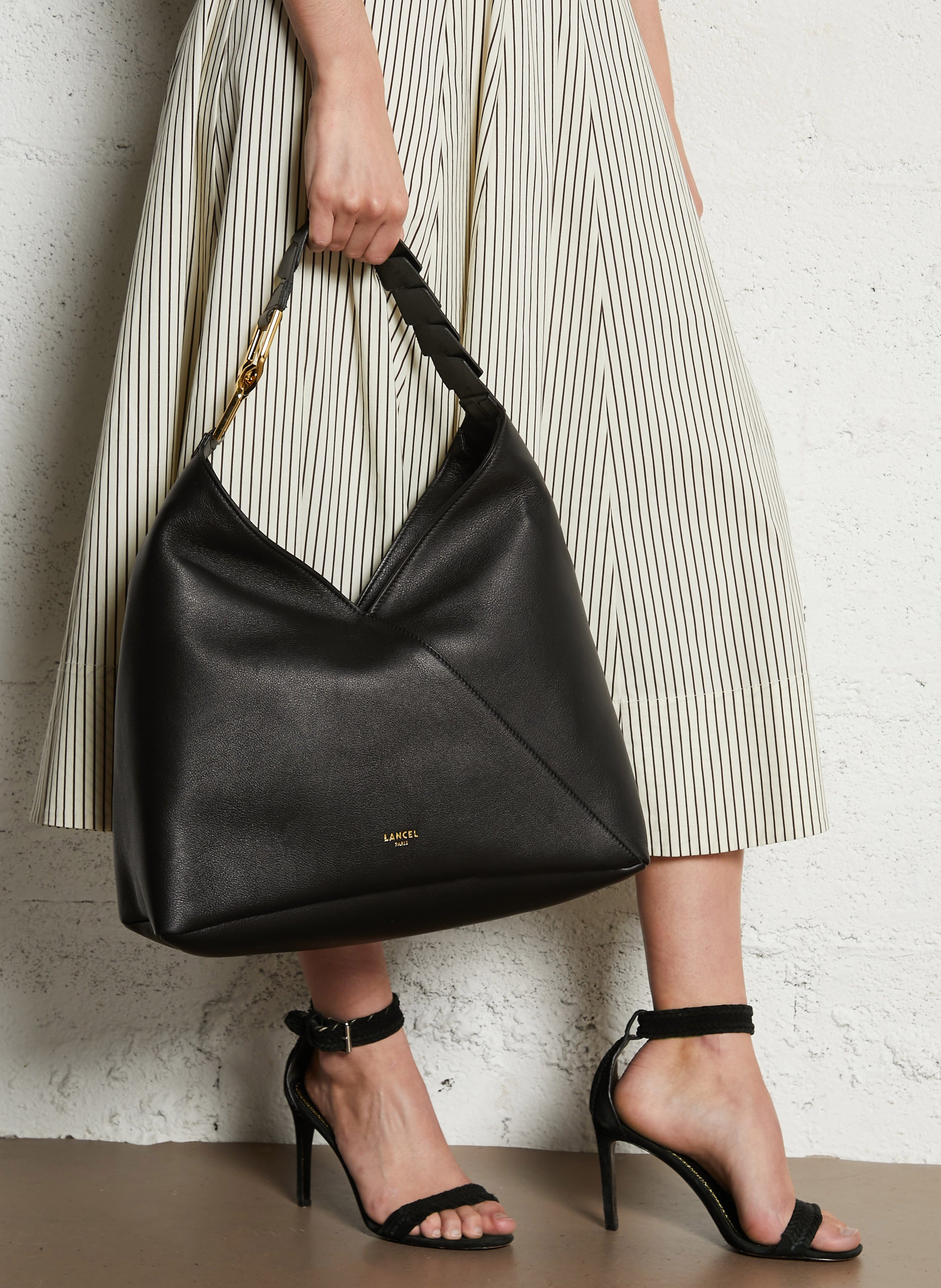Sac porté épaule en cuir LANCEL Noir