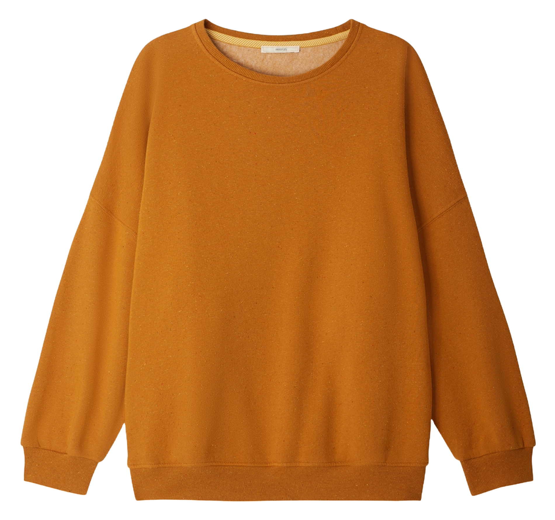 Sweat ample col rond en coton mélangé SESSUN Orange