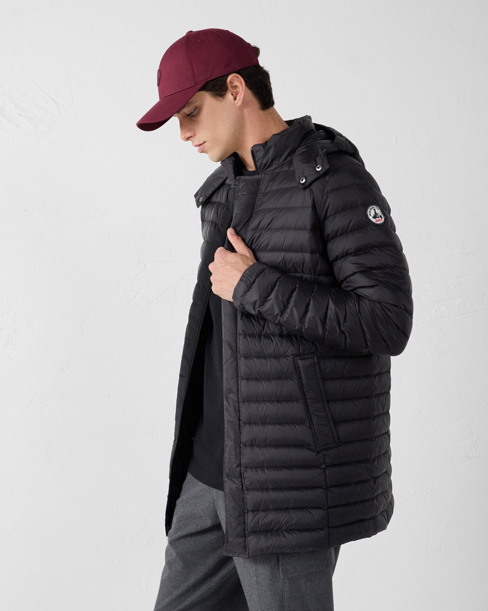 Mid-length hooded puffer jacket Xavier JOTT Black