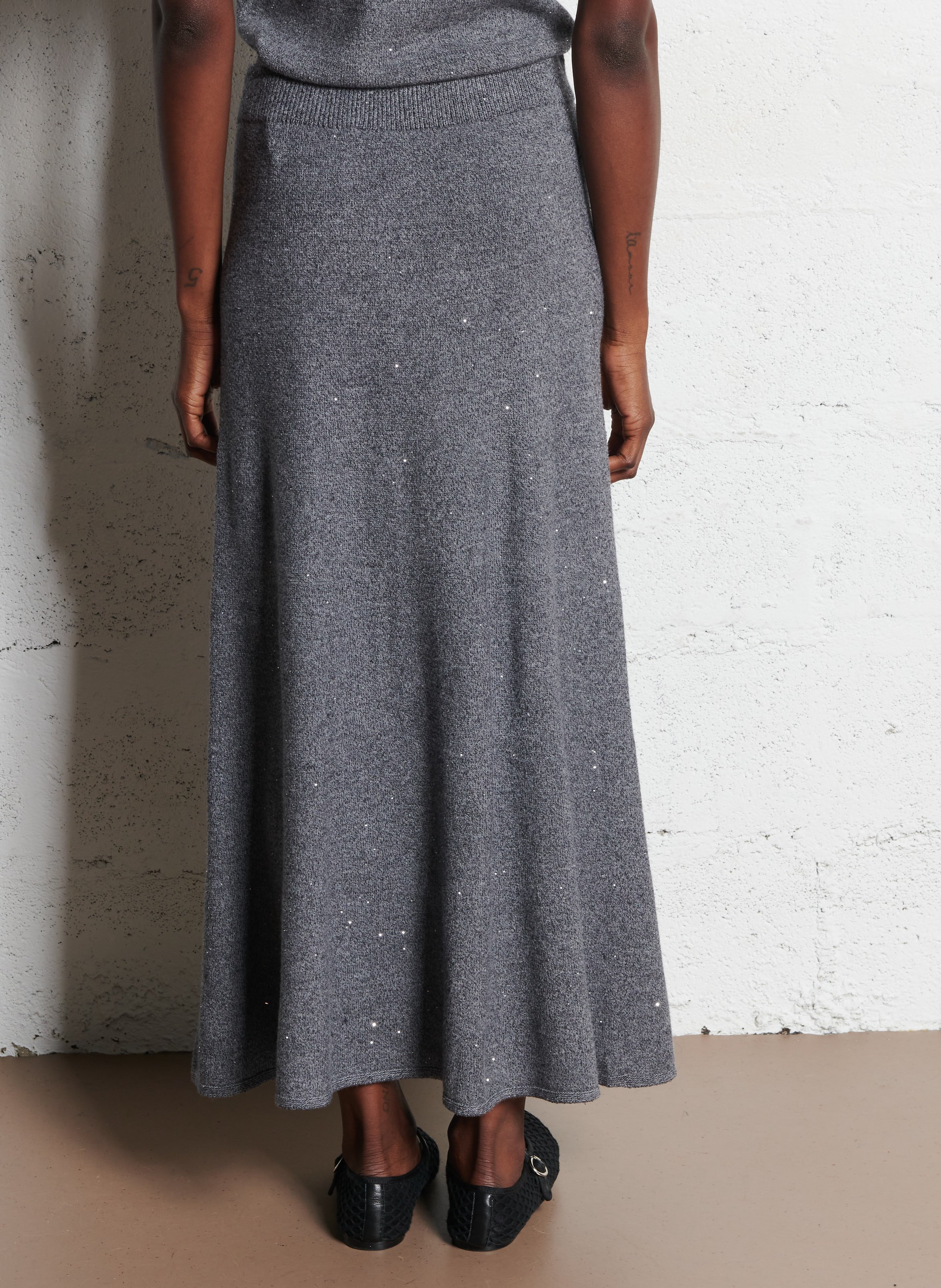 Jupe longue évasée LIU JO Gris