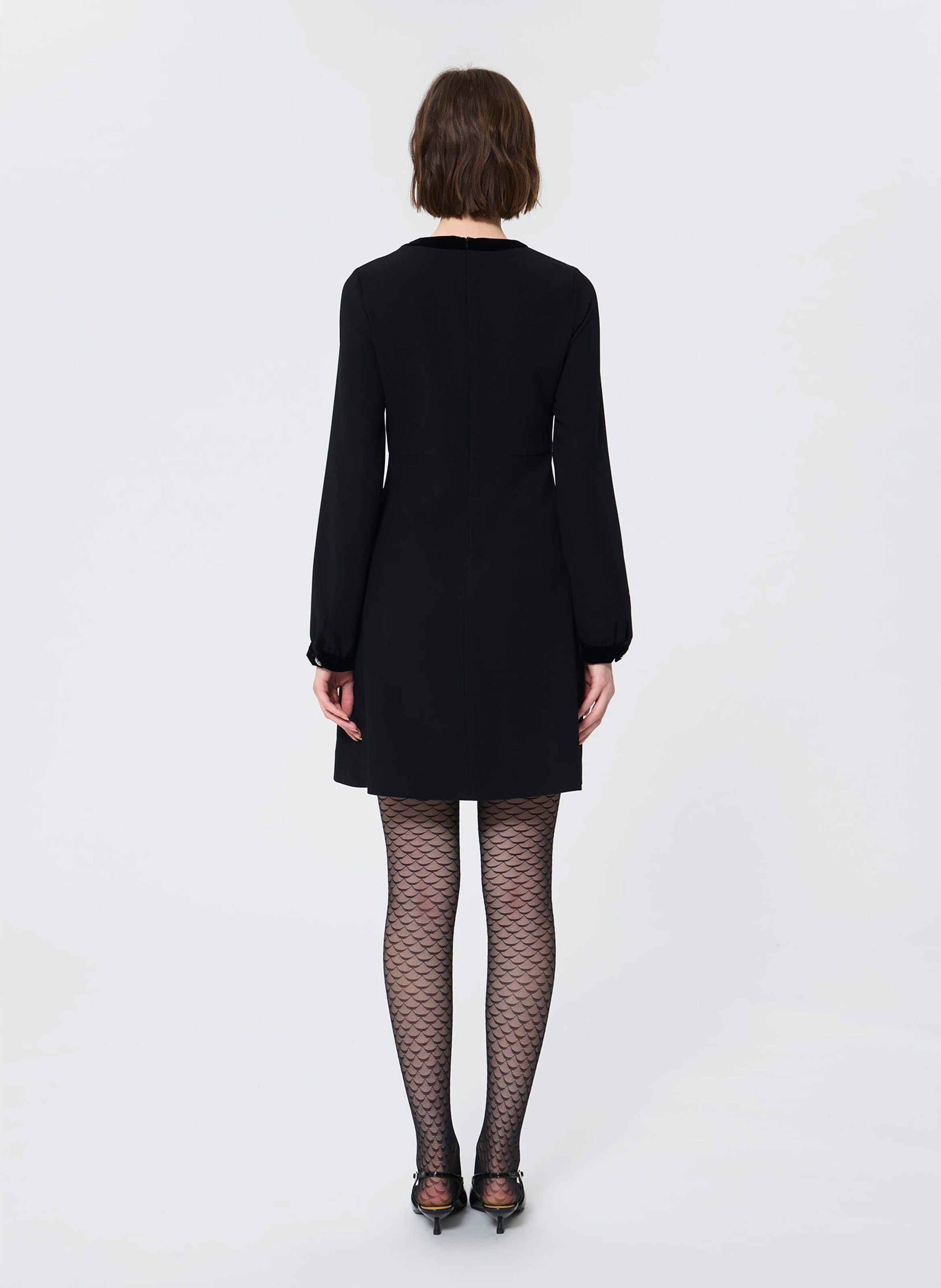 Abito corto scollo tondo TARA JARMON Nero