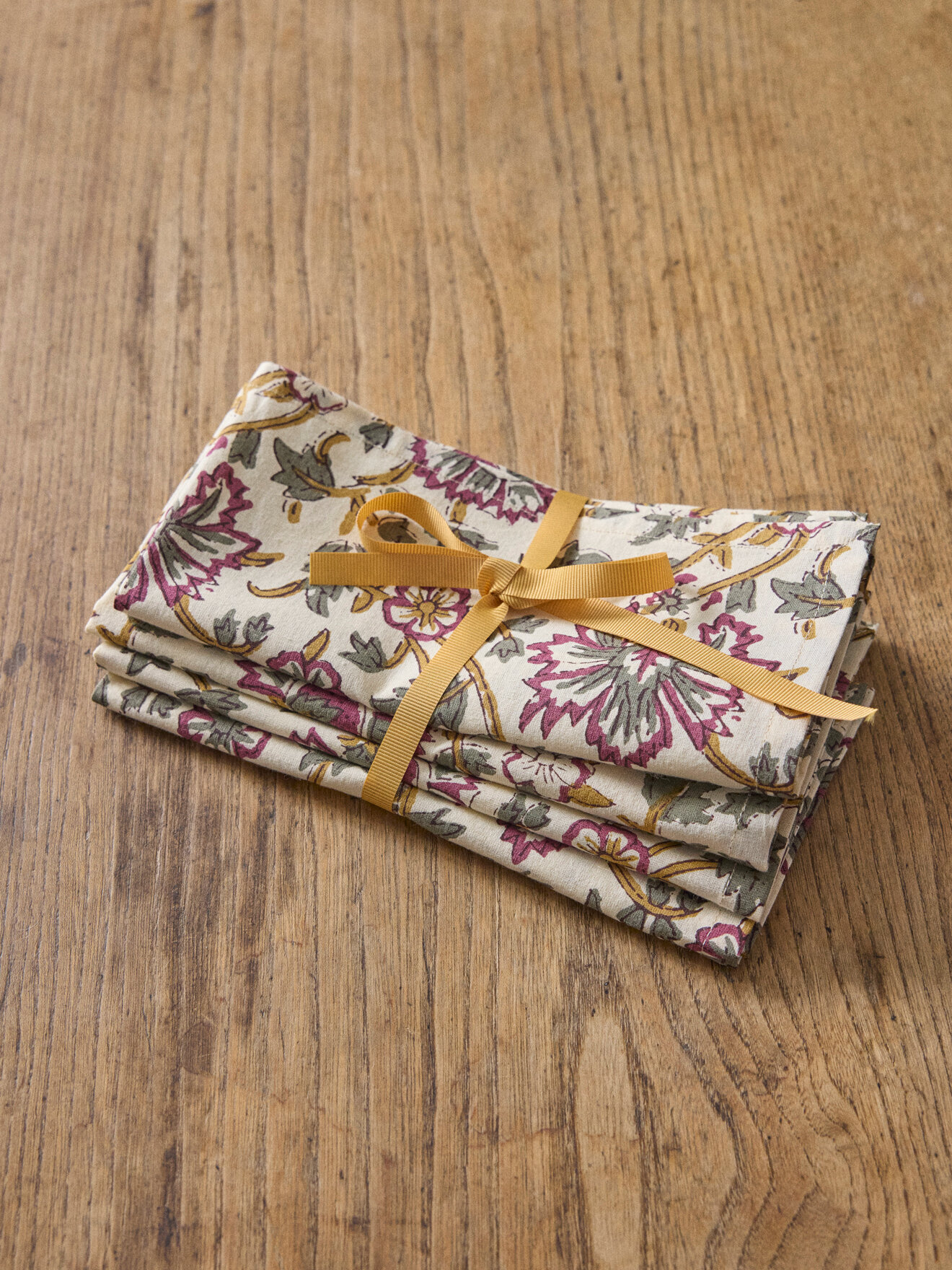 Indian fabric table napkins, set of 4 CYRILLUS Pink