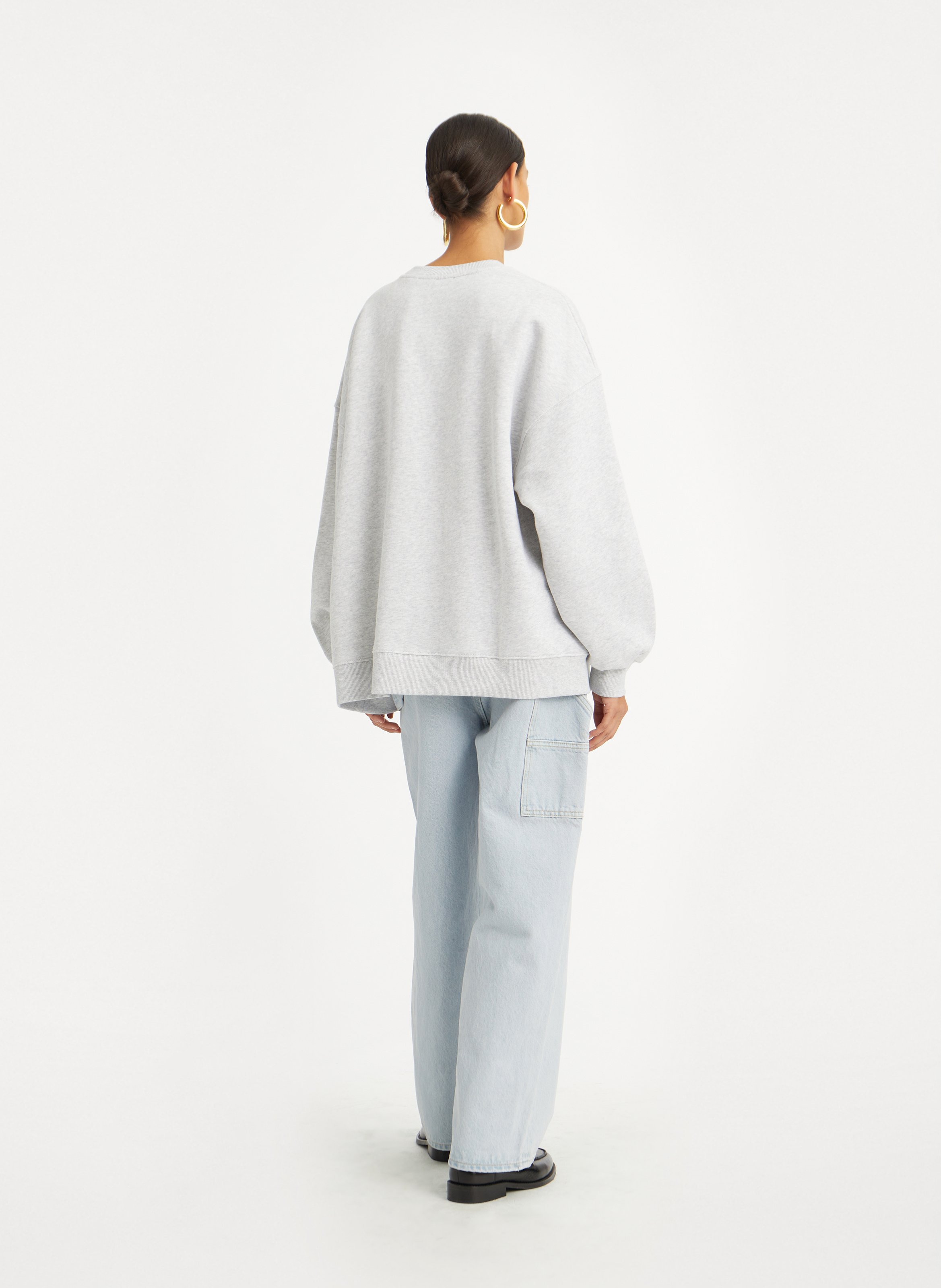 Oversized round neck sweatshirt in organic cotton ROTATE Multicolored