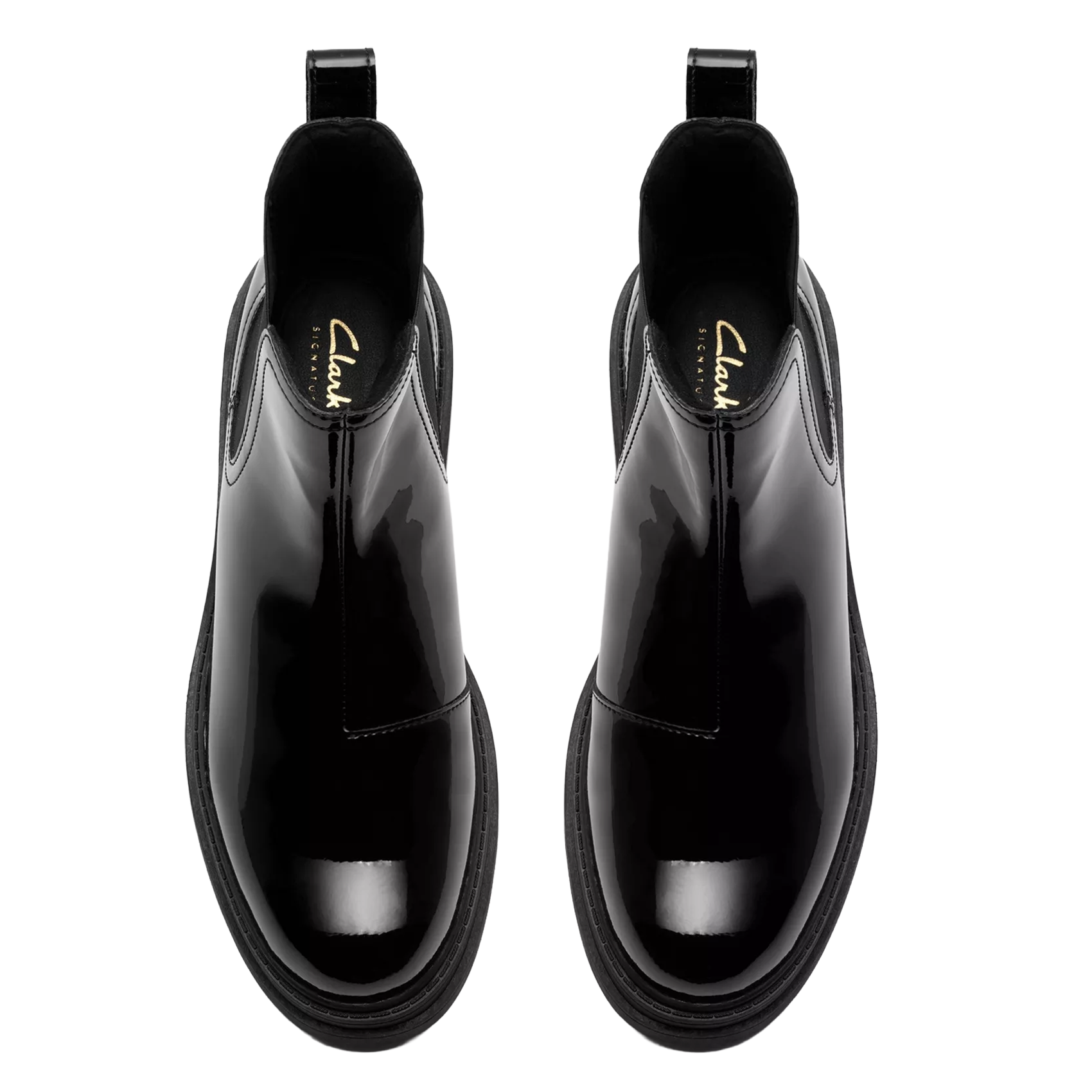 Effen leren enkellaarzen met textuur CLARKS Zwart