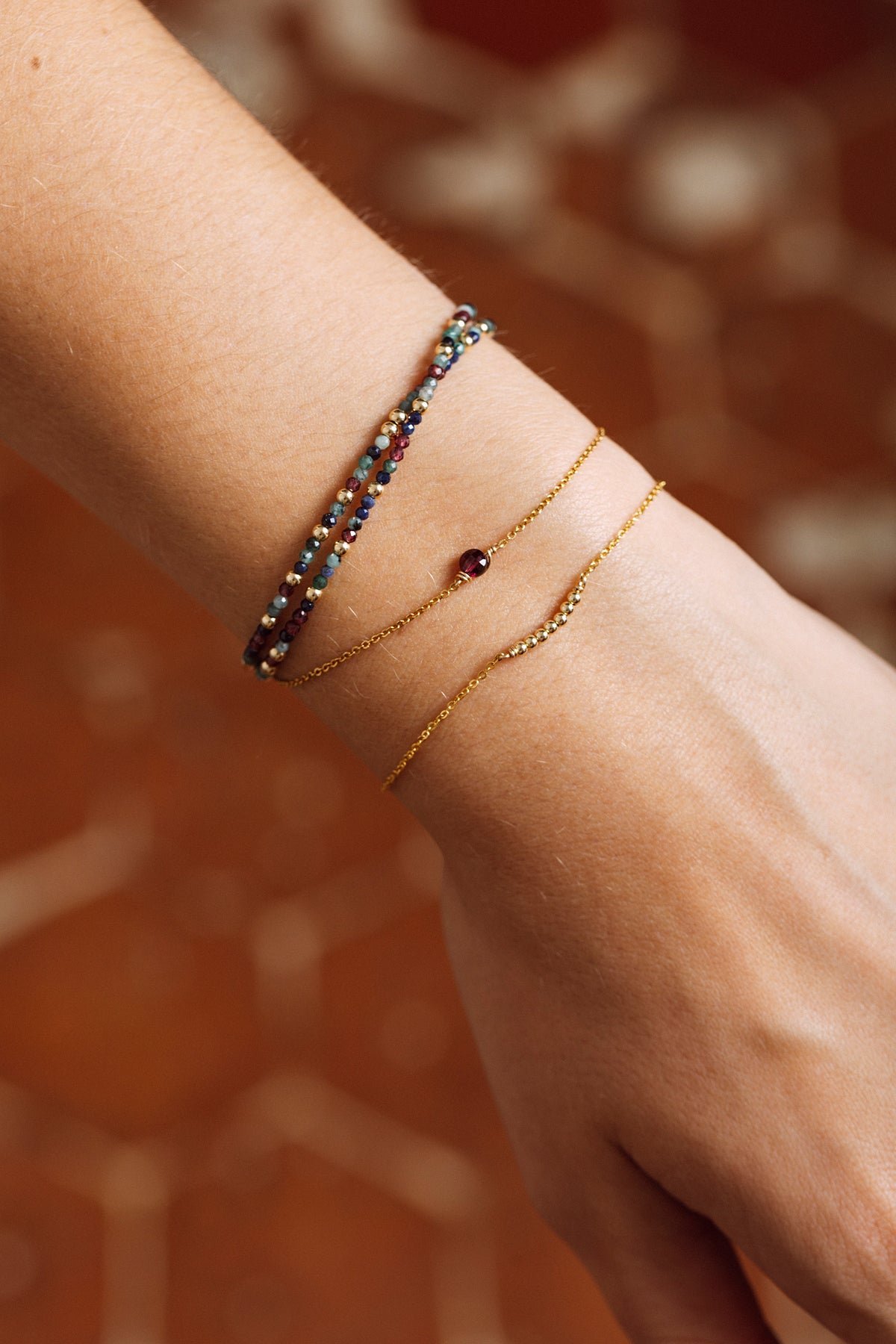 Bracelet - Garnet YAY Golden