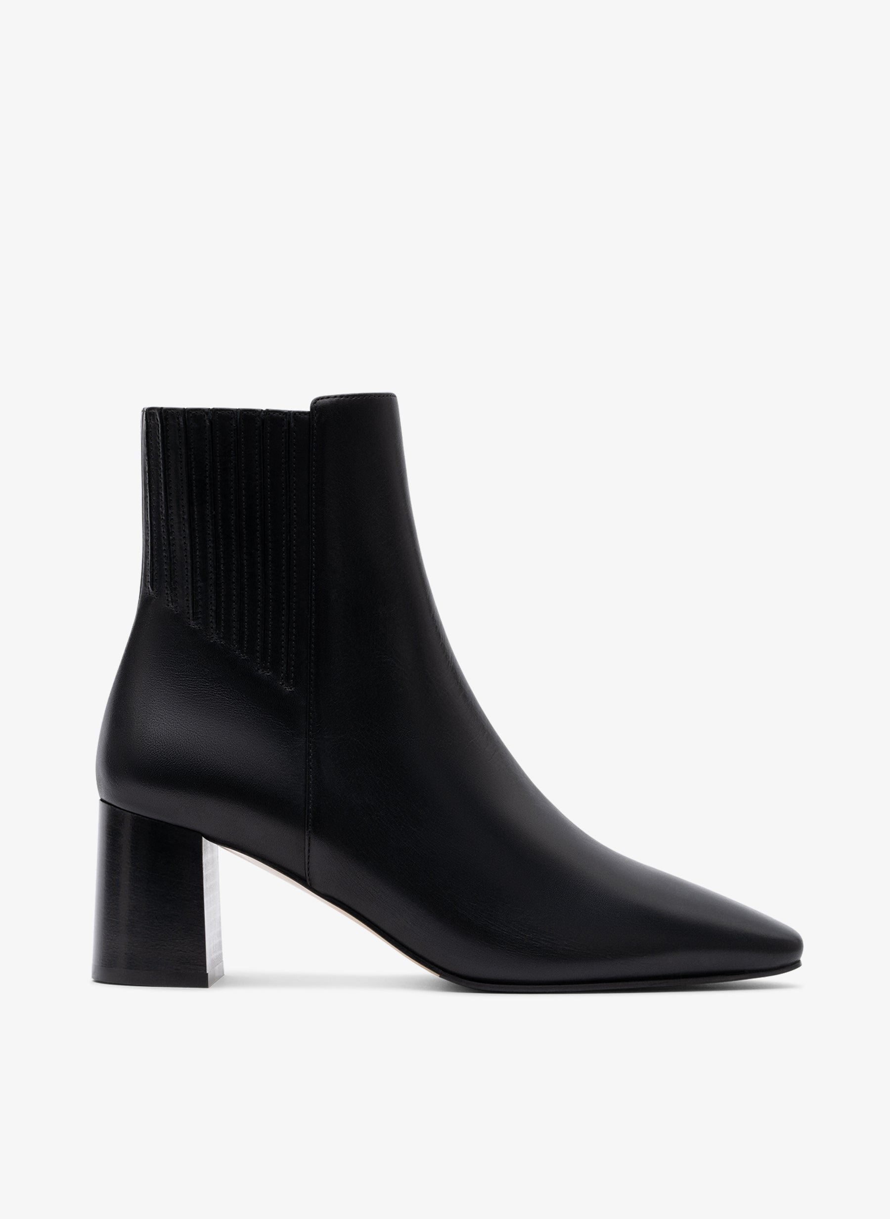 Smooth black calf leather ankle boots PARALLELE PARIS Black