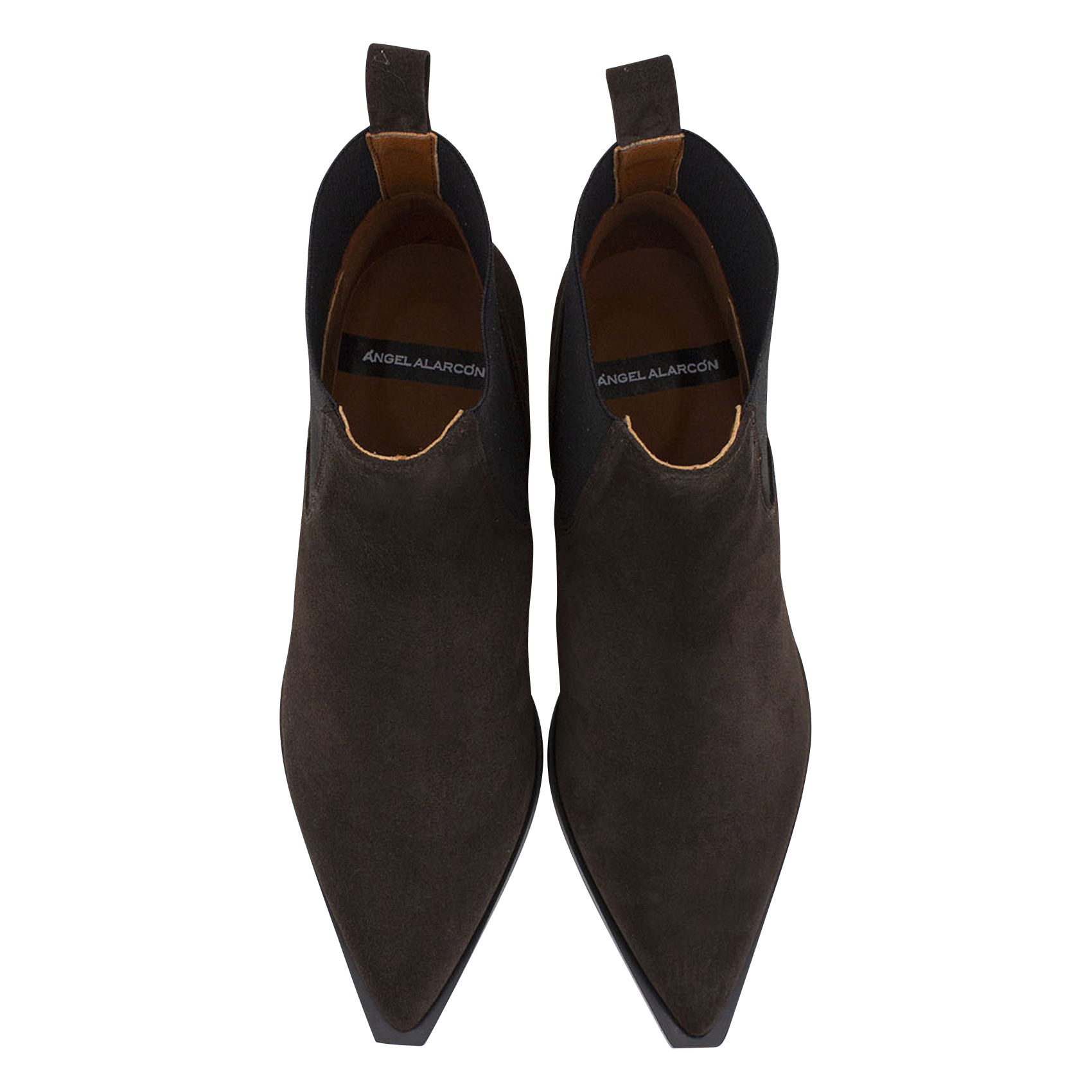 Bottines en cuir velours ANGEL ALARCON Marron