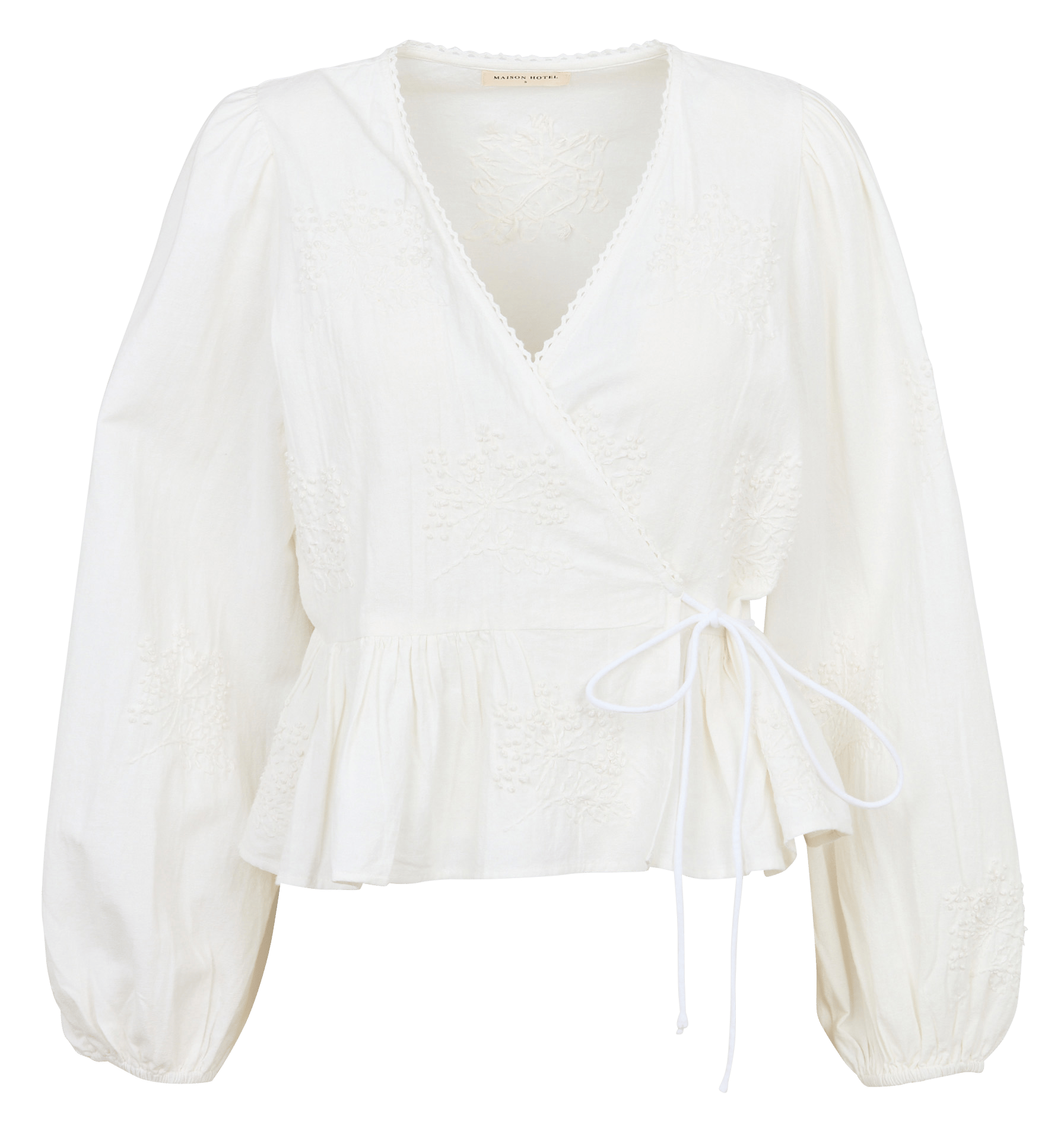 Wickeloberteil aus Baumwollmischung MAISON HOTEL Weiss