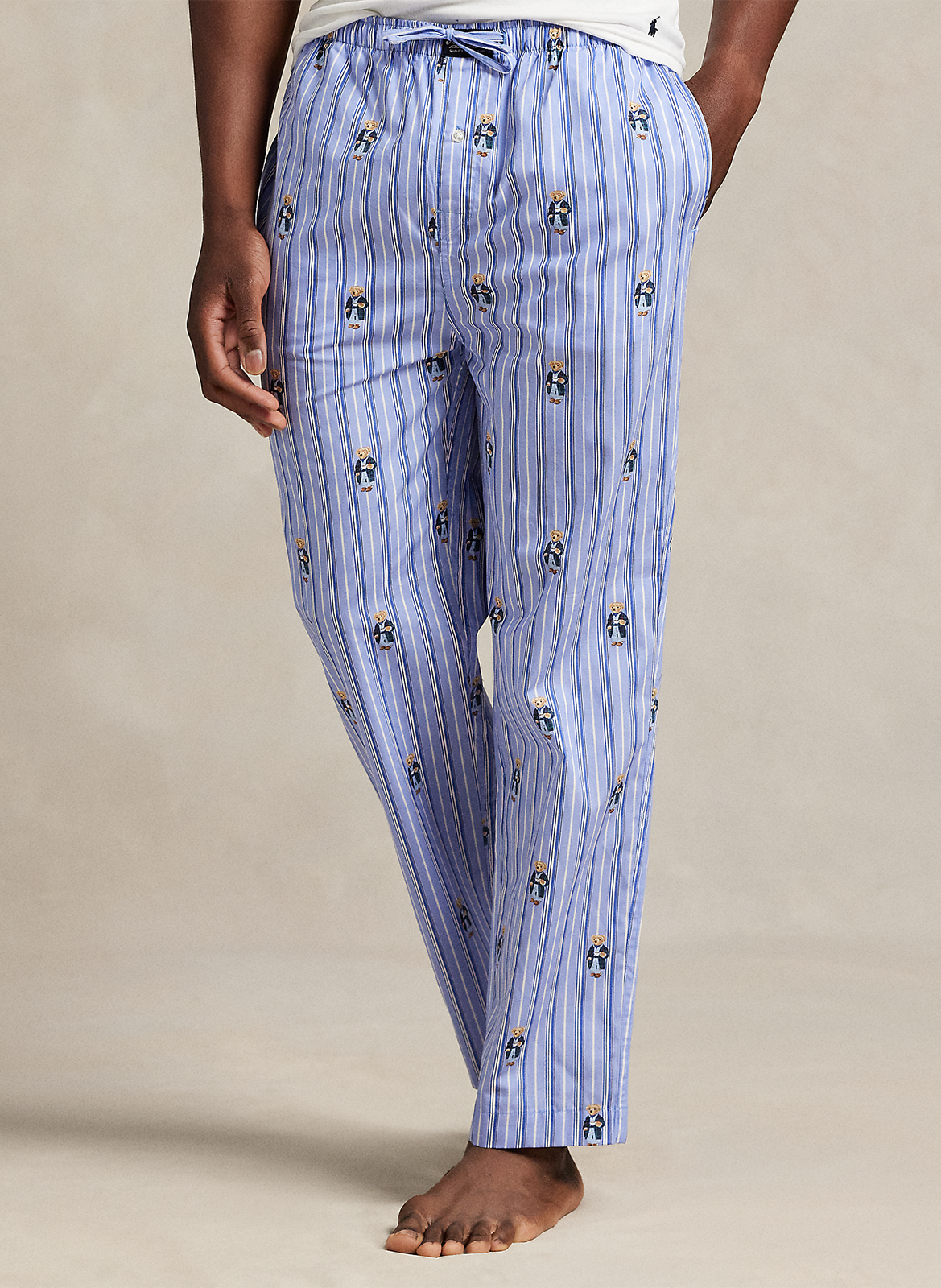Pantalon de pyjama imprimé en coton POLO RALPH LAUREN Bleu