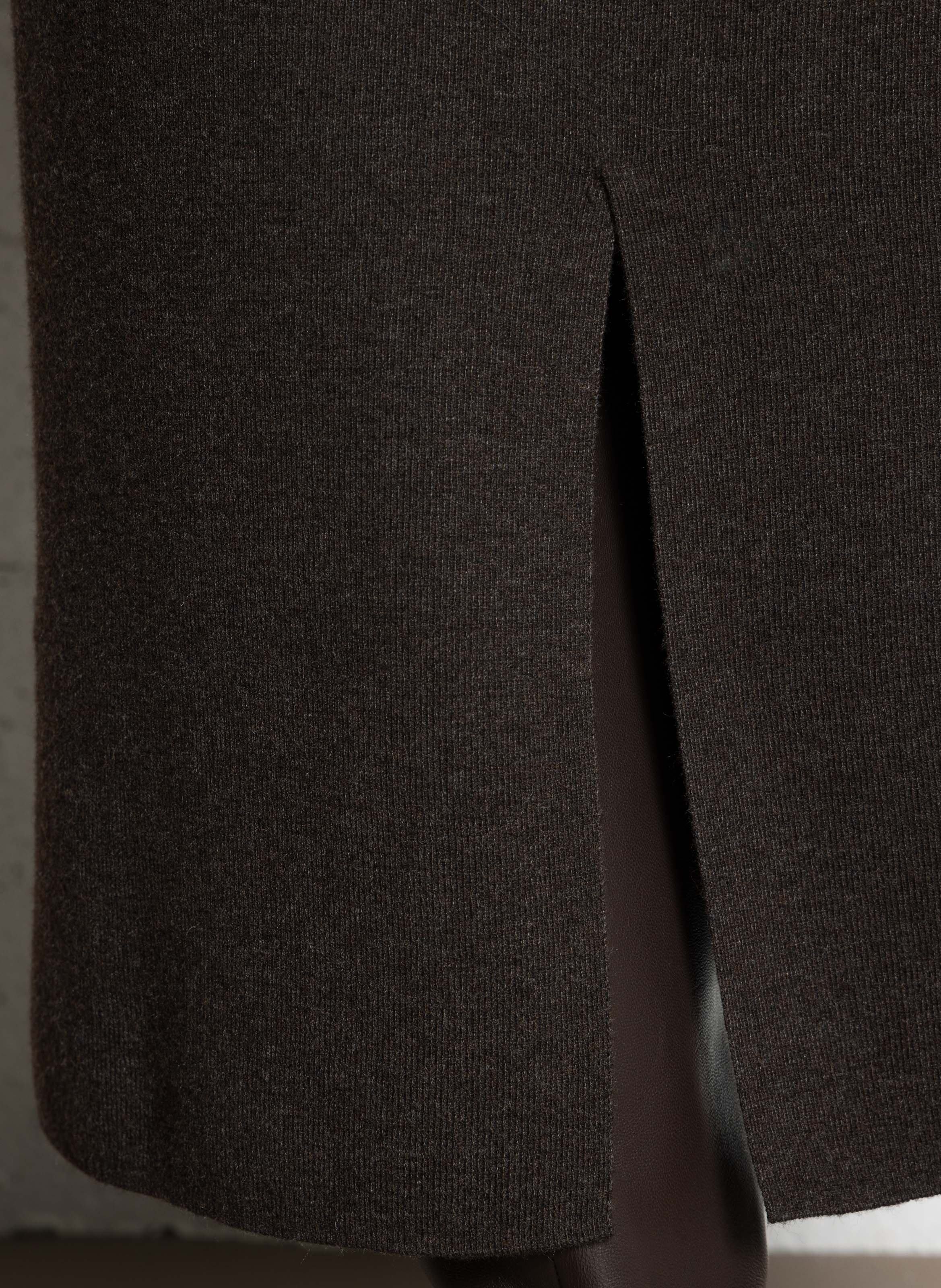 Jupe midi droite en maille MAISON 123 Marron