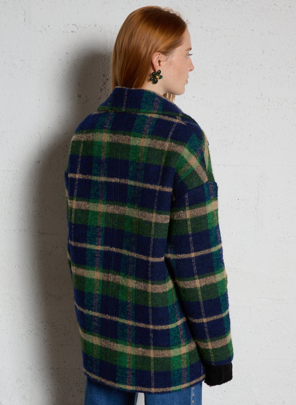 Caban ample boutonné à carreaux TINSELS Multicolore