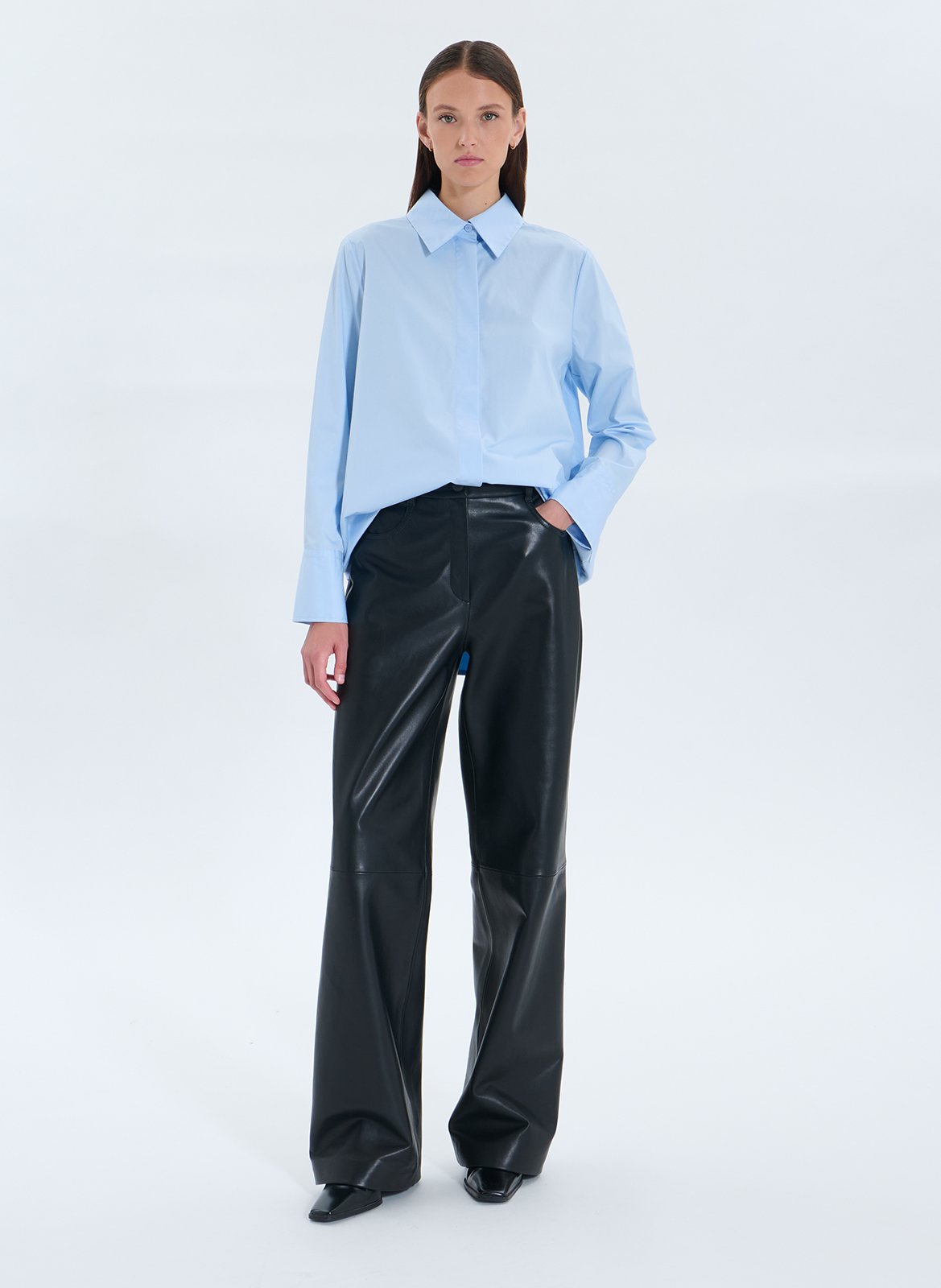 Chemise col classique en coton ZAPA Bleu