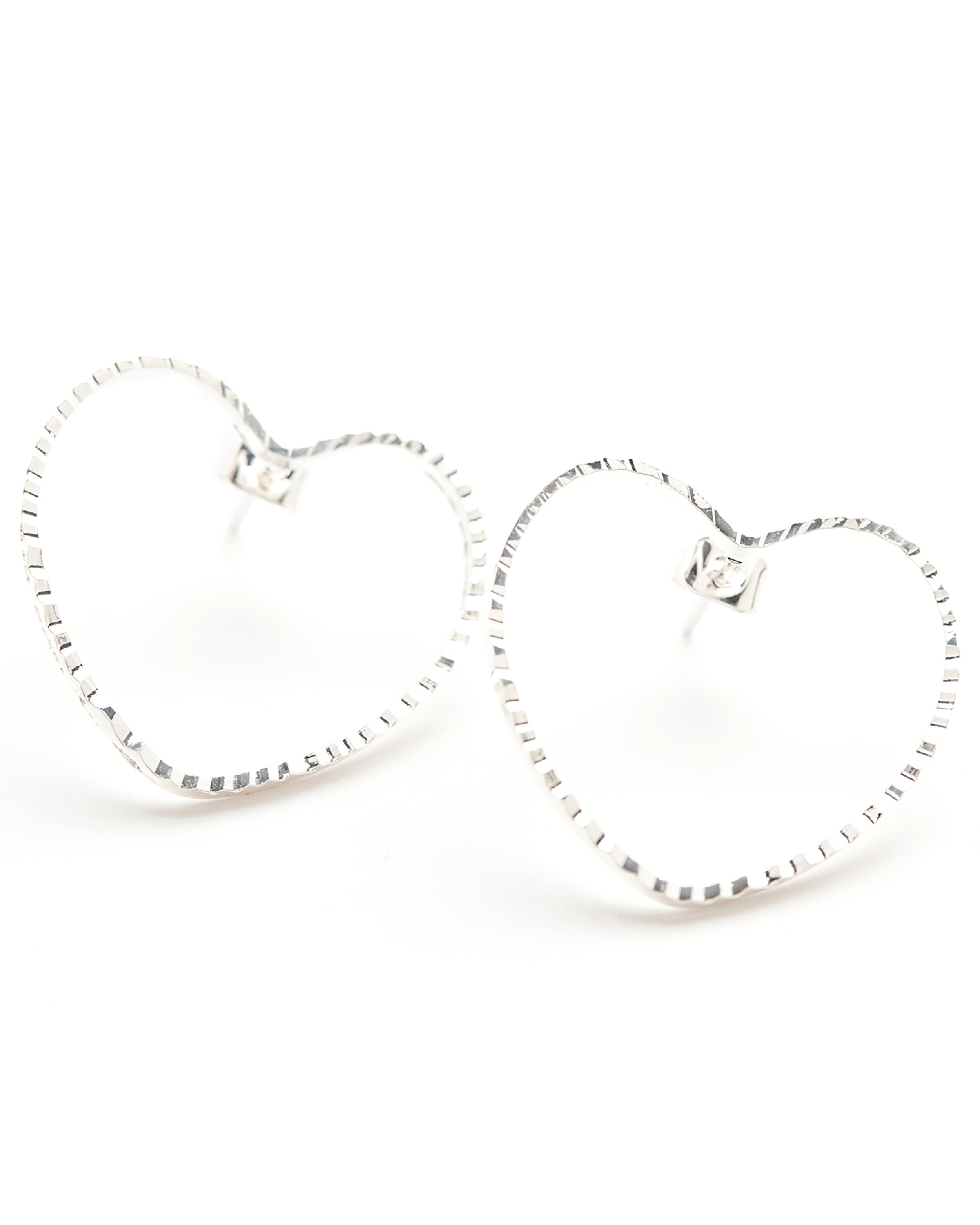 Maxi gold-plated heart stud earrings SilverMONSIEUR SIMONE