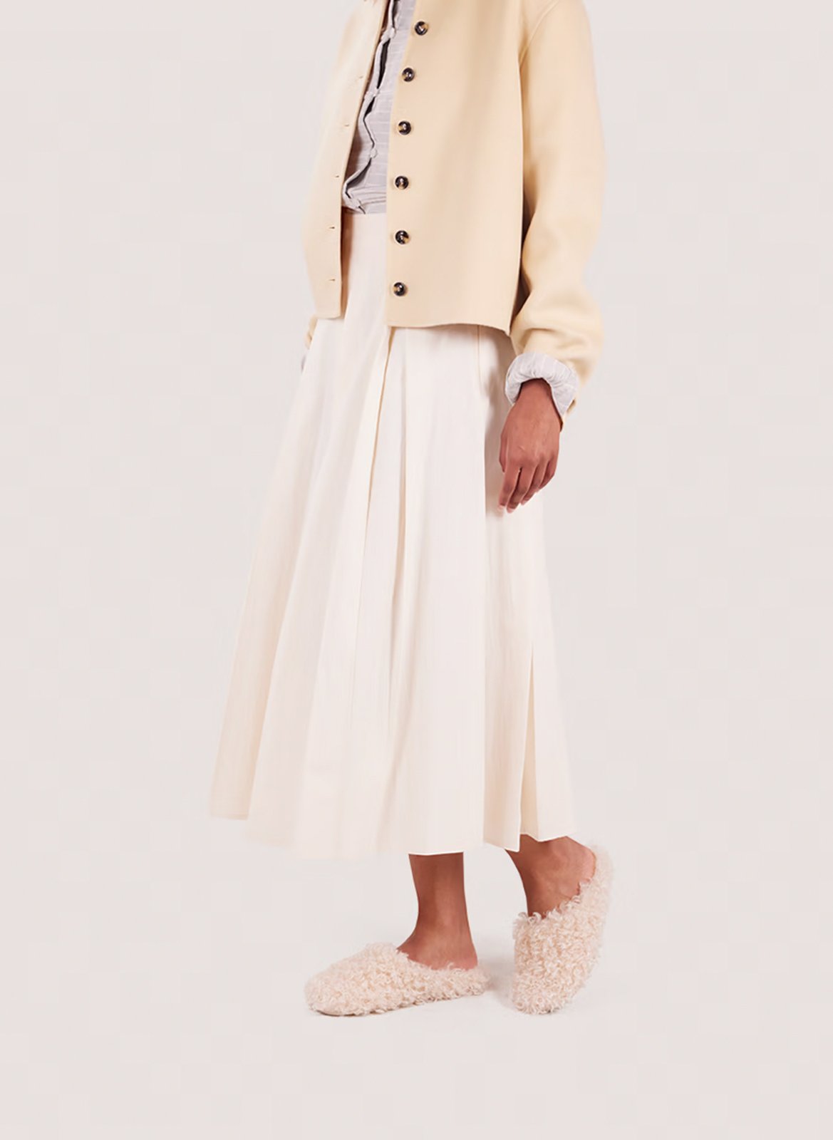 Chausson en fourrure synthétque JONAK Beige