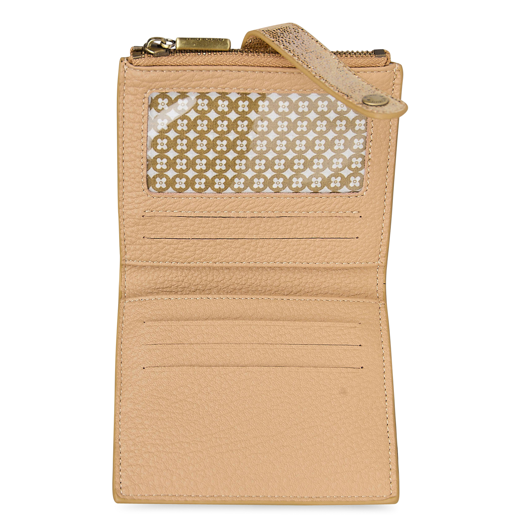 Kleine, leren portemonnee MILA LOUISE Beige