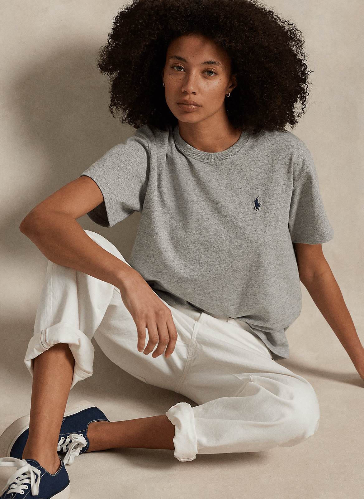 Baumwoll-Pullover mit Rundhalsausschnitt POLO RALPH LAUREN Grau