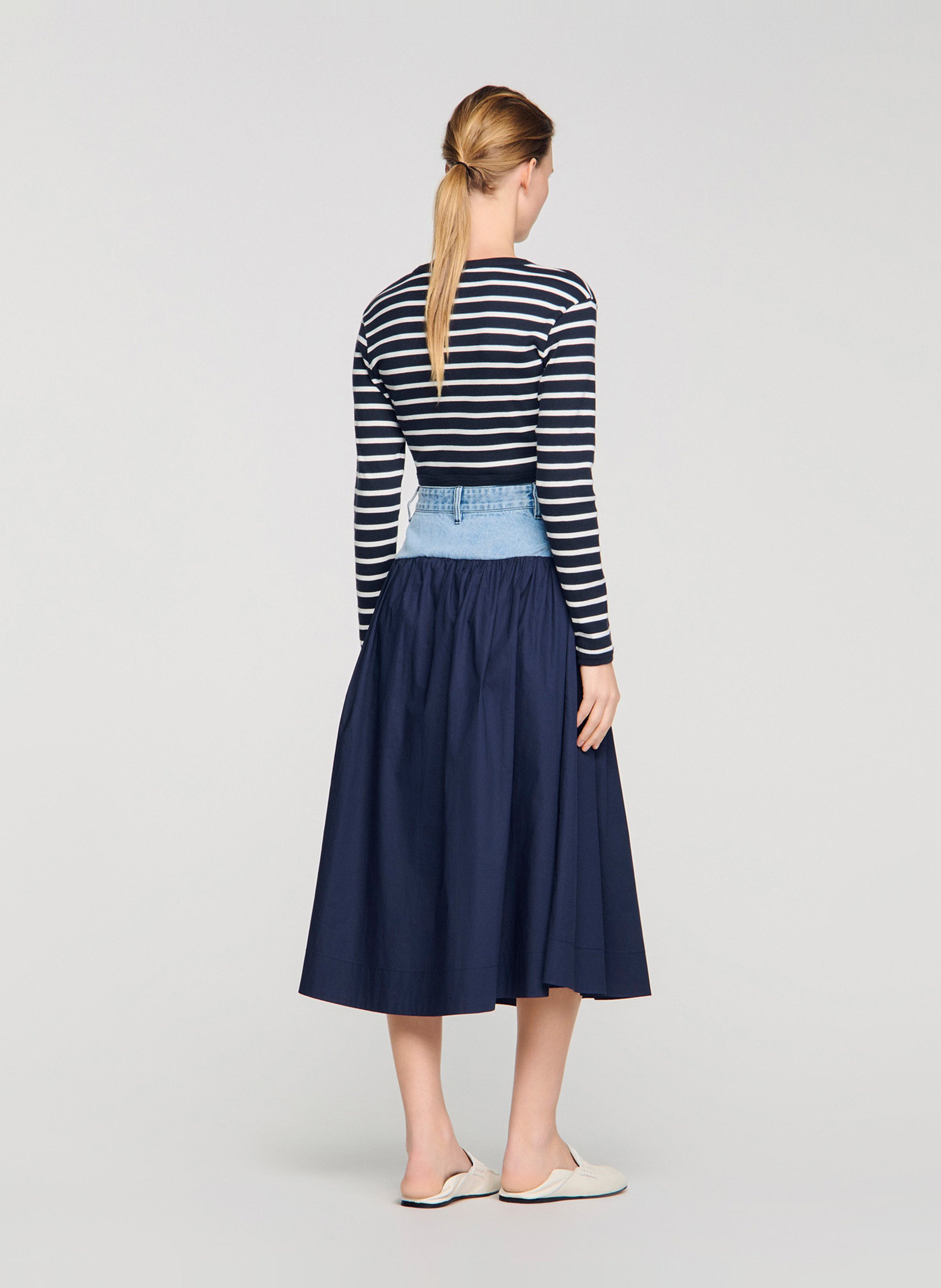 Halflange, gerende rok SANDRO Blauw