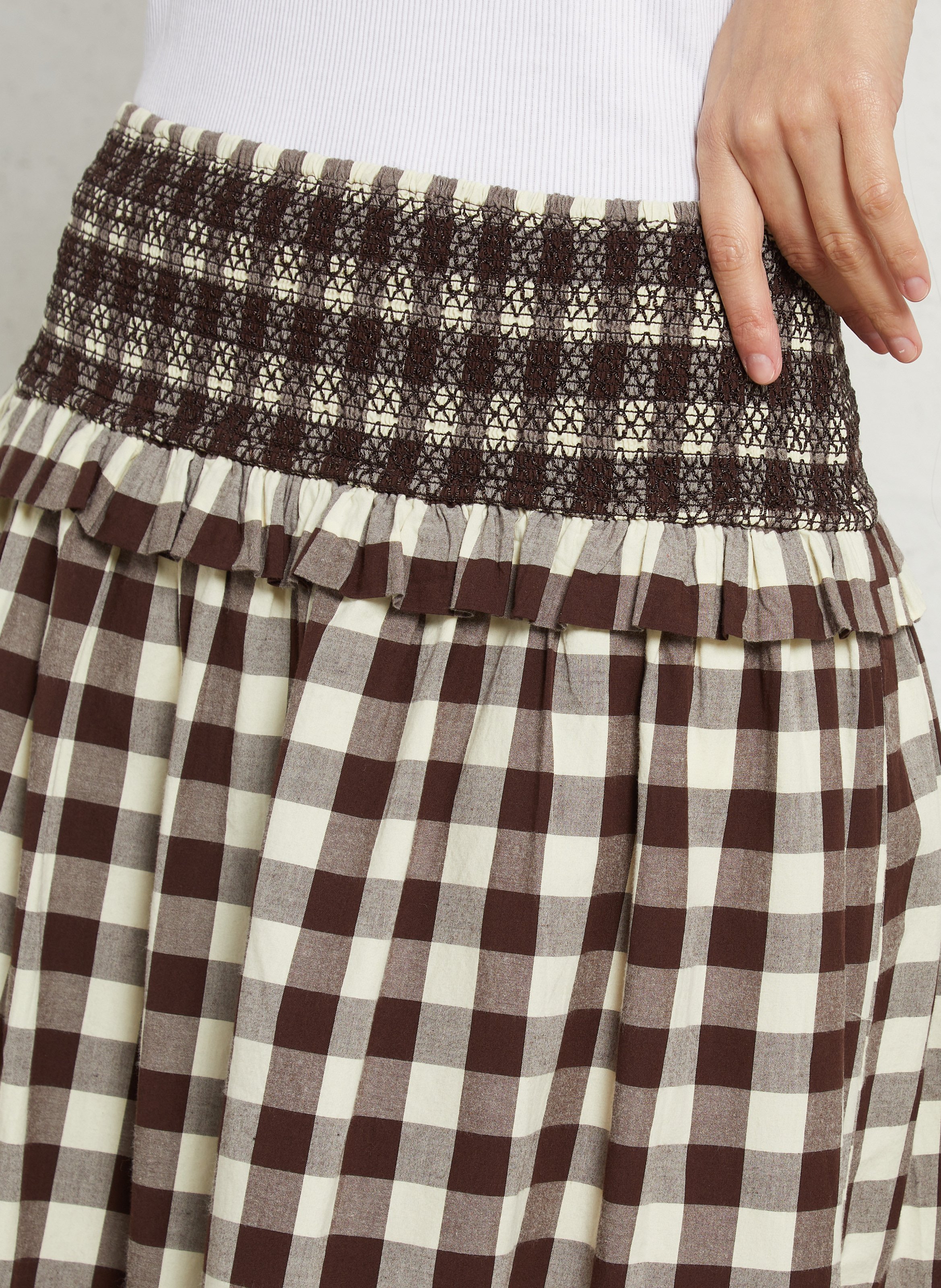 Flared skirt in organic cotton DAMSON MADDER Beige