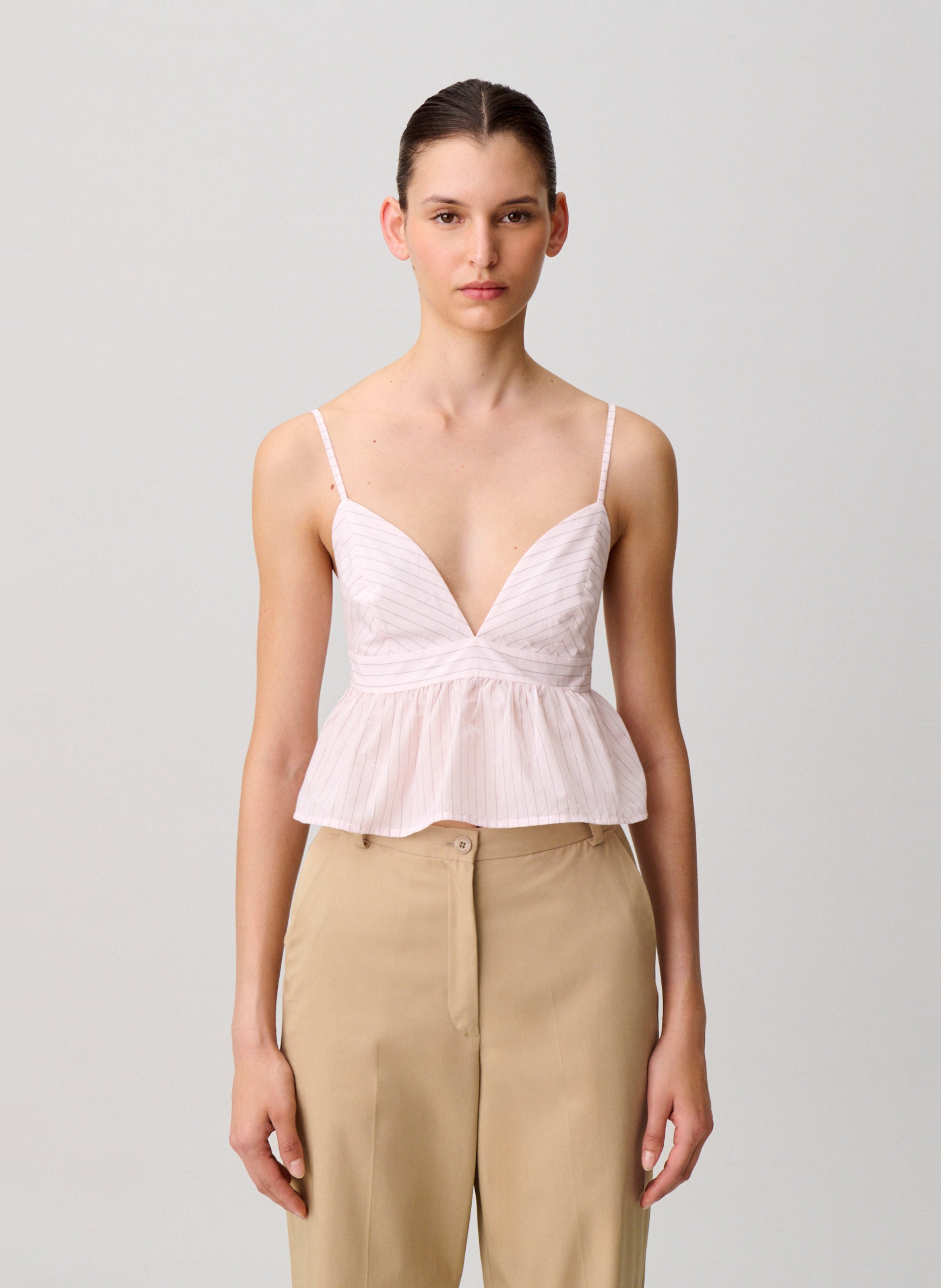 Mouwloze, gestreepte top  CLAUDIE PIERLOT Roze