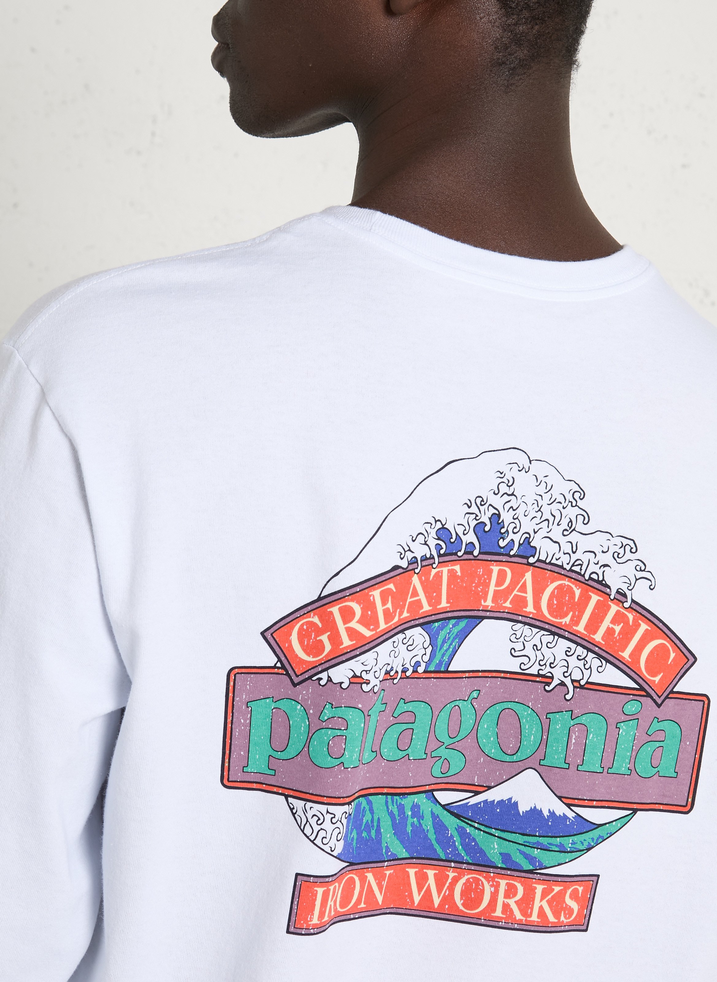 Gerade geschnittenes Rundhals-T-Shirt aus recyceltem Baumwoll-Mix PATAGONIA Weiss