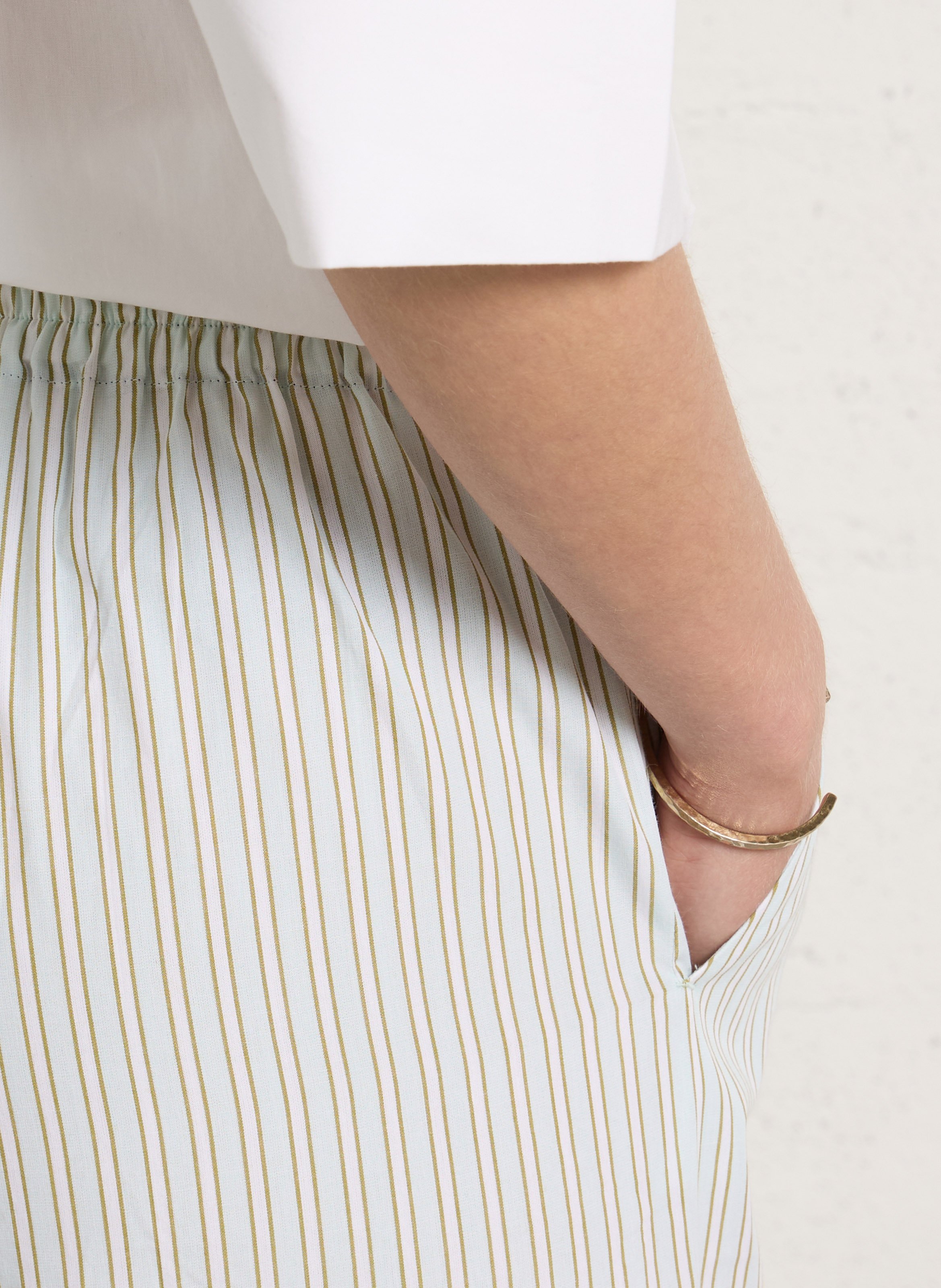 Rechte broek van gestreept katoen BELLA JONES Groen