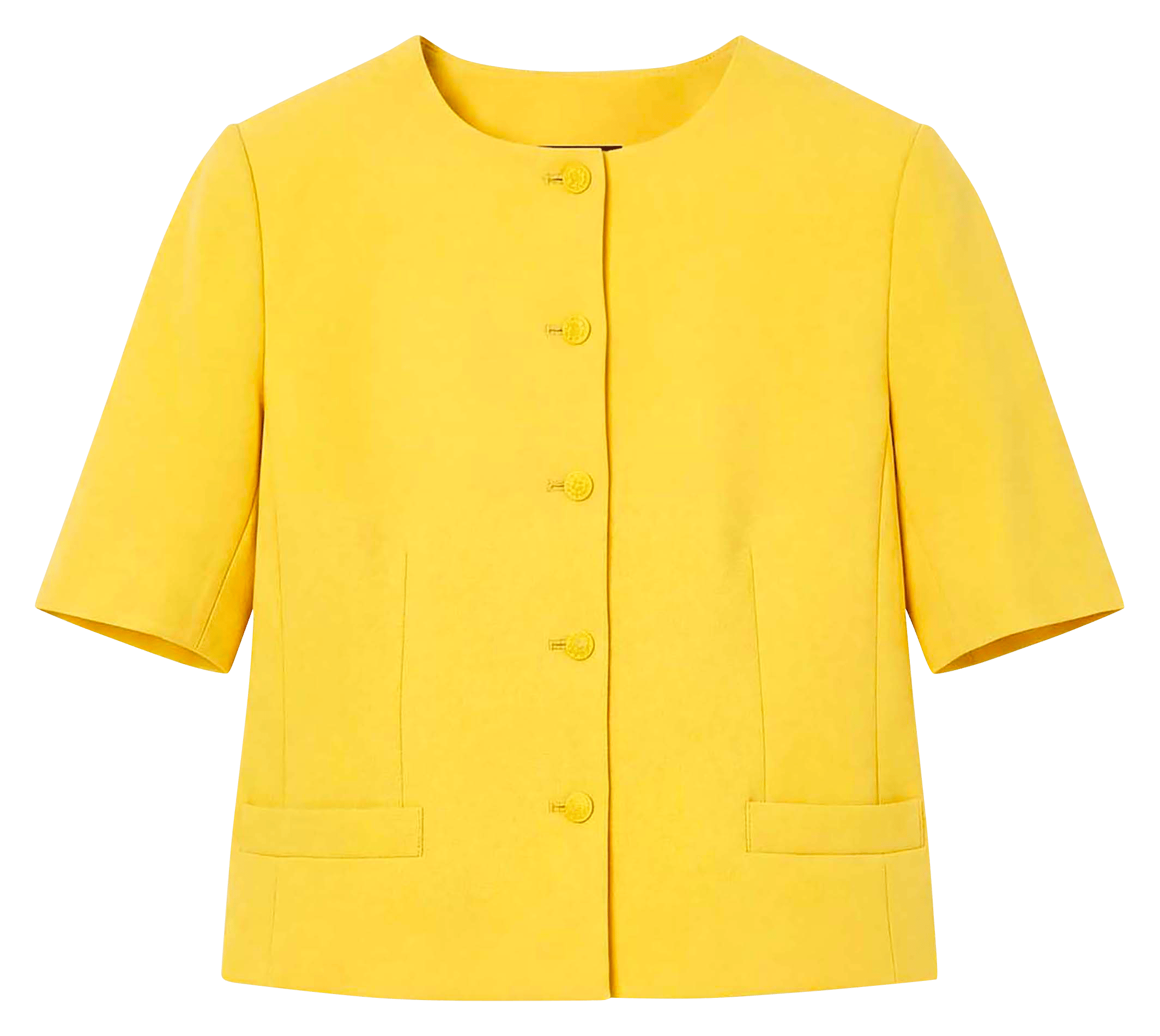 Gerade geschnittene Jacke mit Rundhalsausschnitt TARA JARMON Gelb