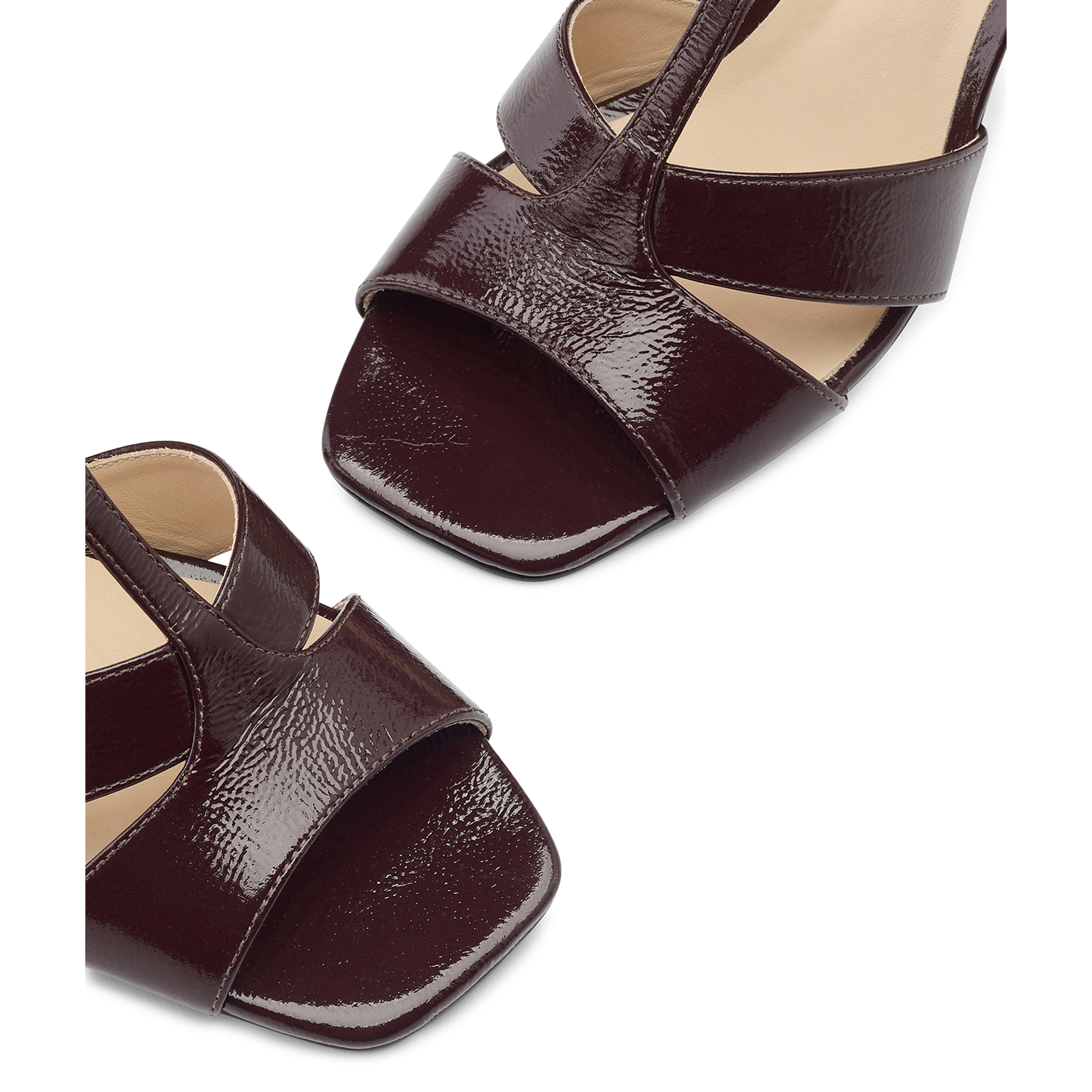 Sandales à talons en cuir COSMOPARIS Marron