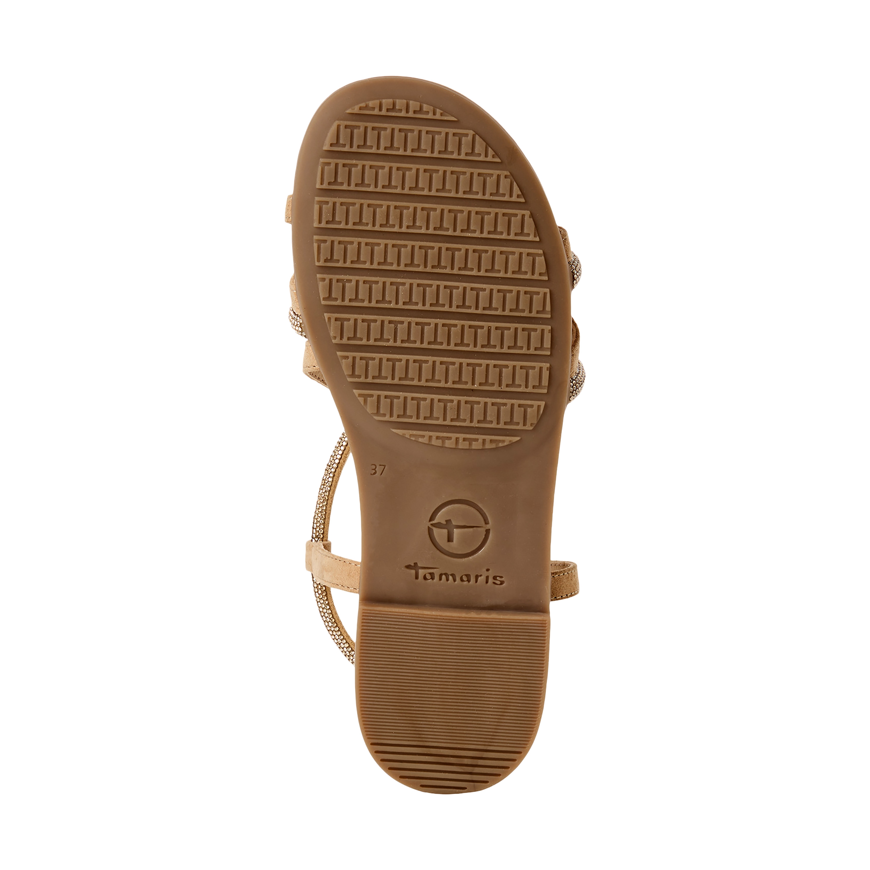Flat leather sandals TAMARIS Beige