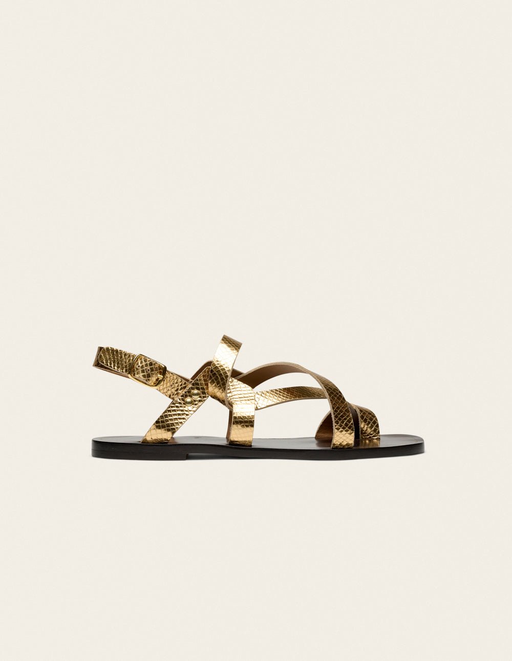 Faux leather sandals ODAJE Golden