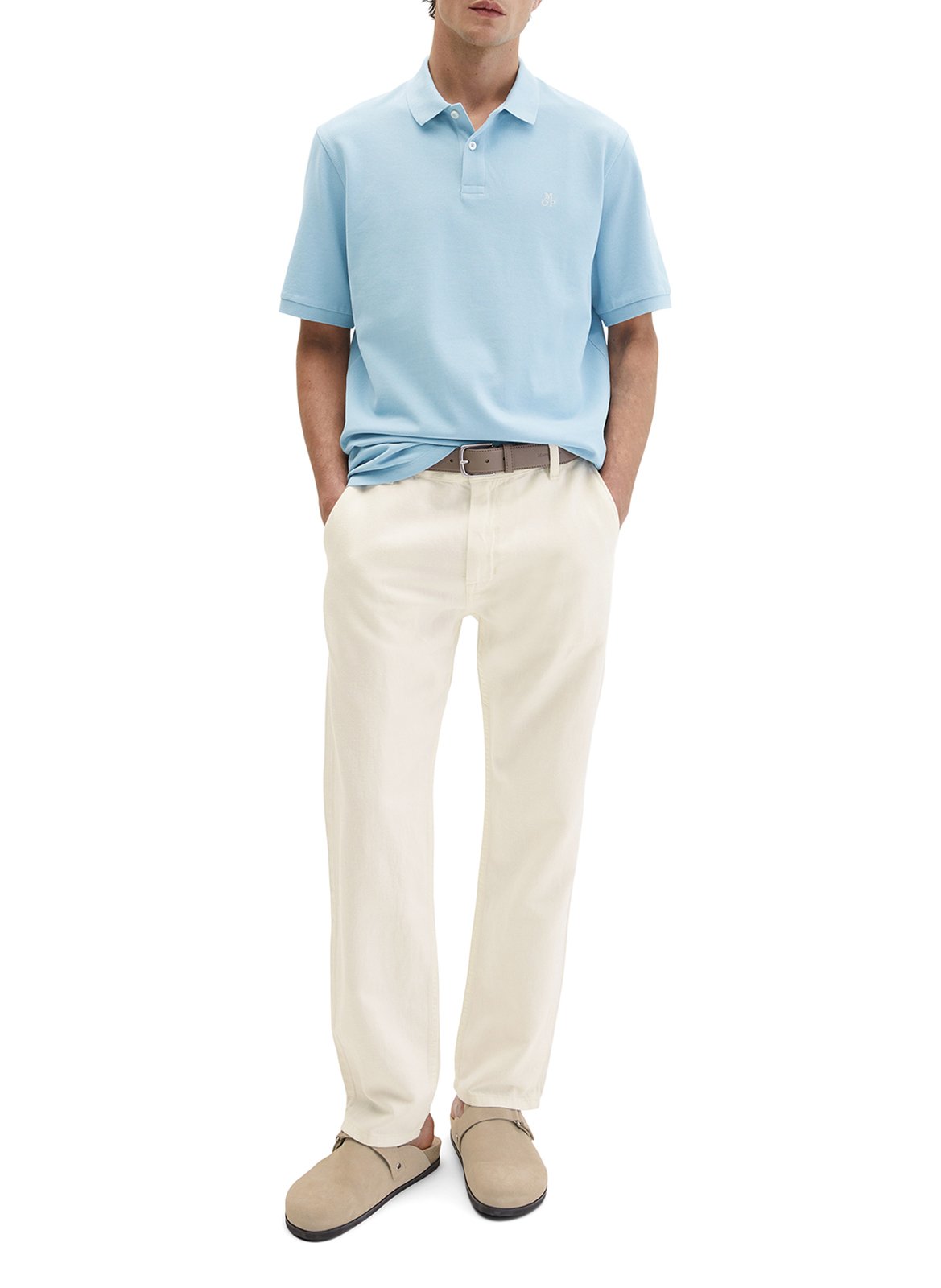 Straight cotton polo shirt MARC O'POLO Blue