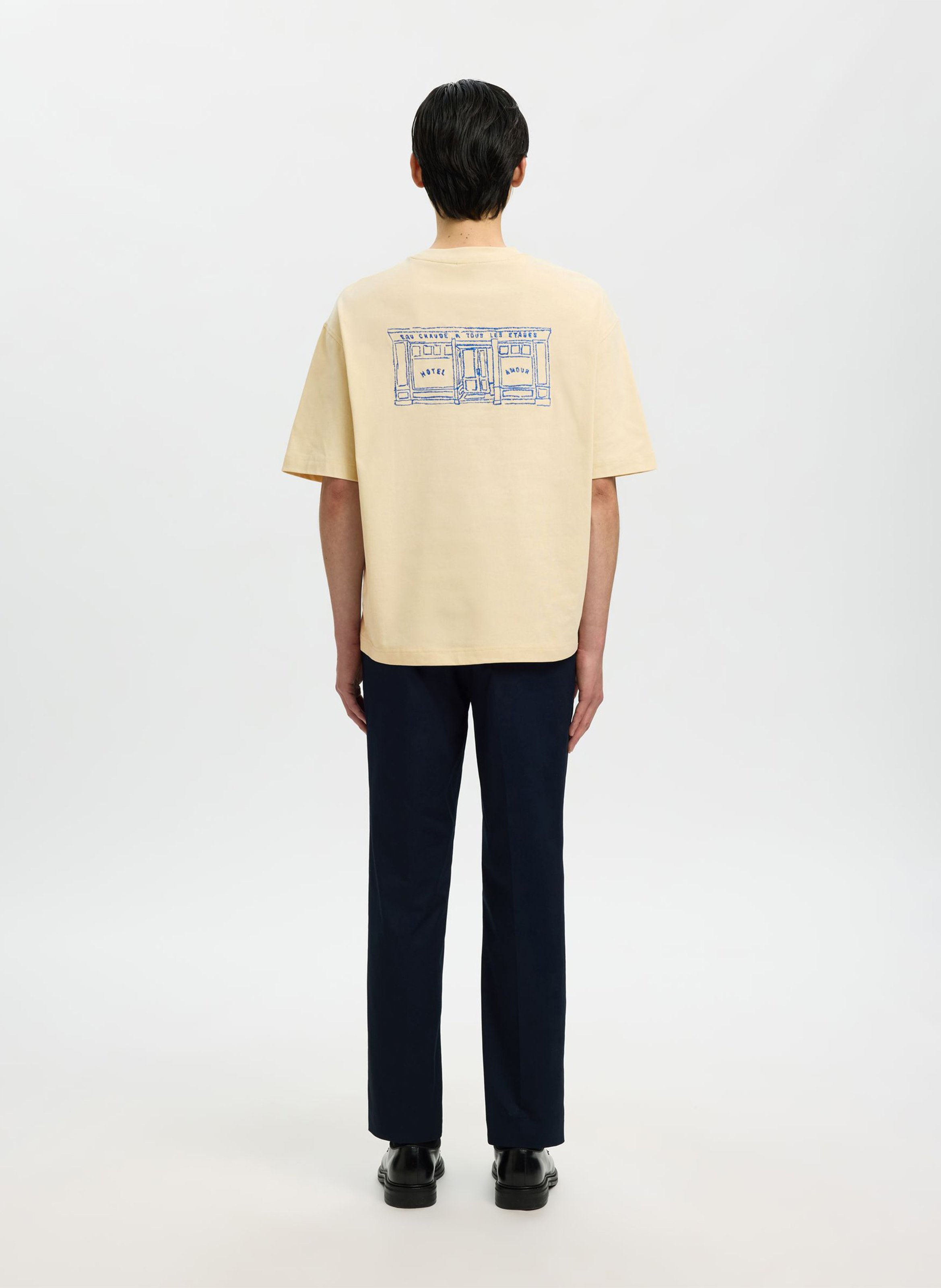 Tee-shirt ciol rond en coton bio SELECTED Beige