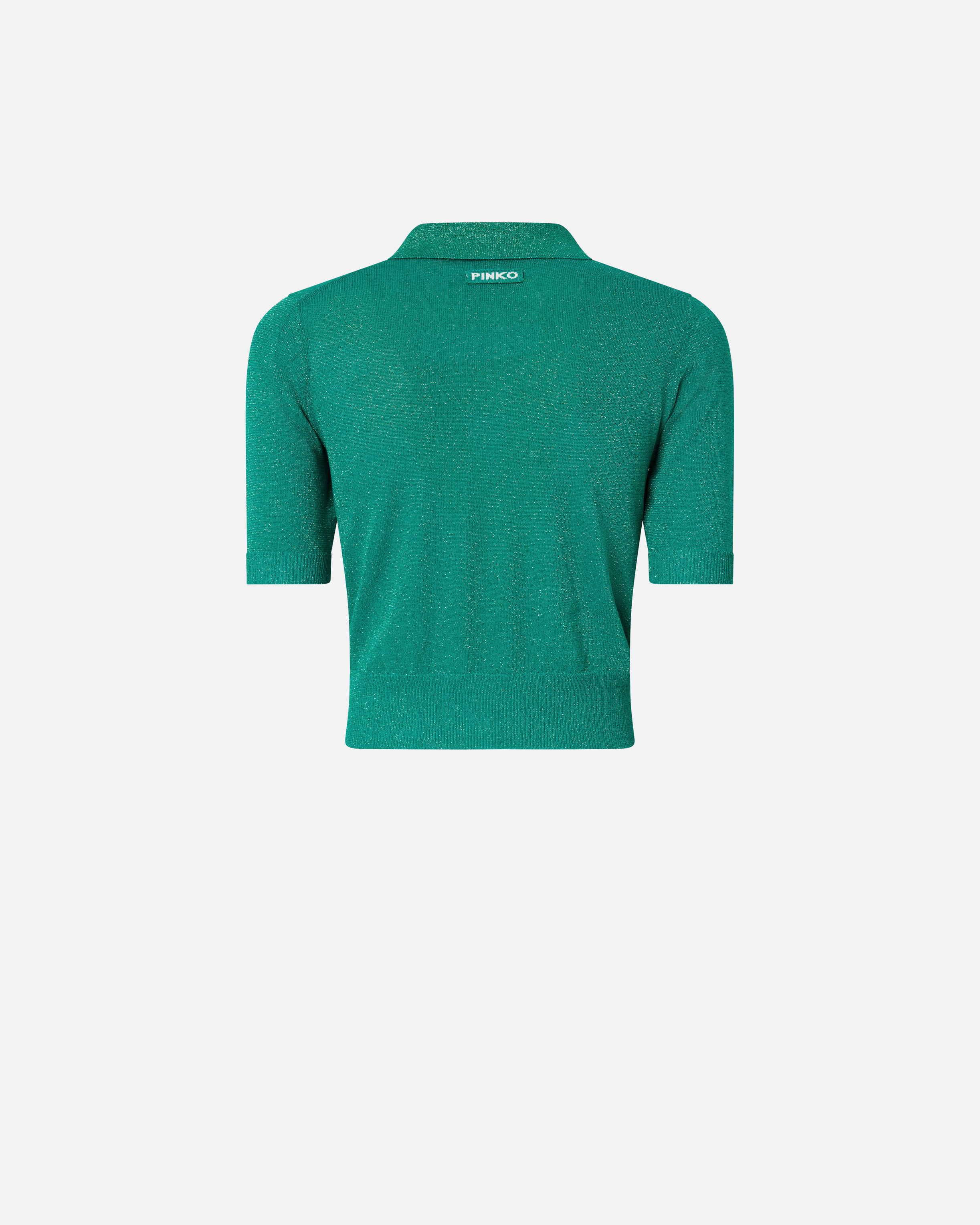 Cardigan cropped à manches courtes et petit col PINKO Vert