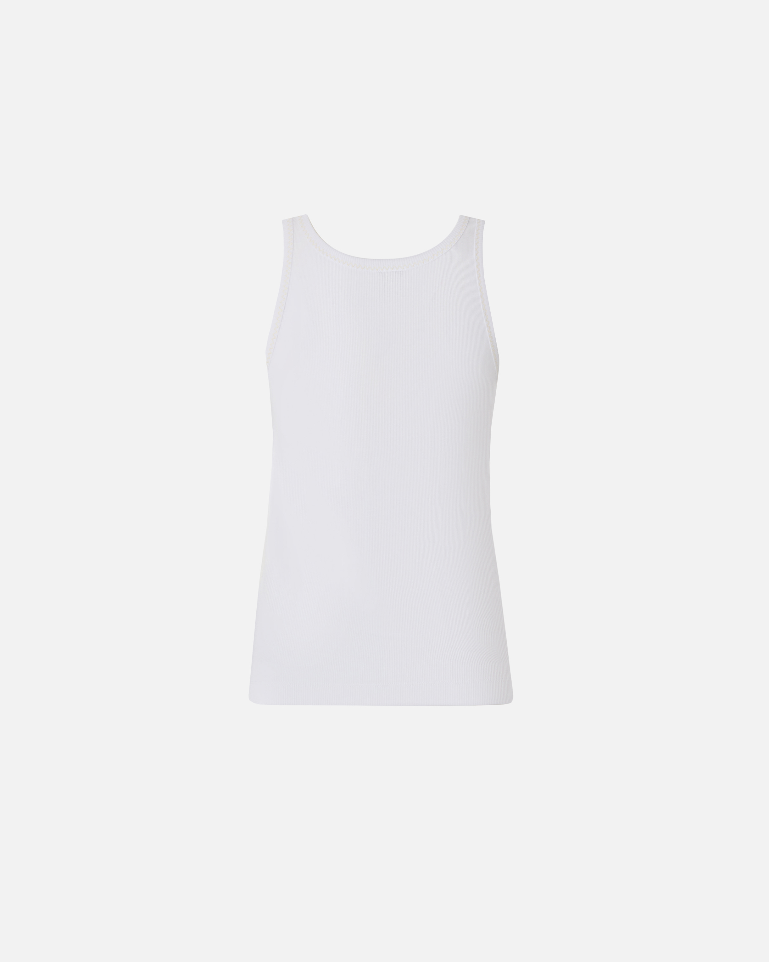 Ribbed knit tank top with love birds embroidery White