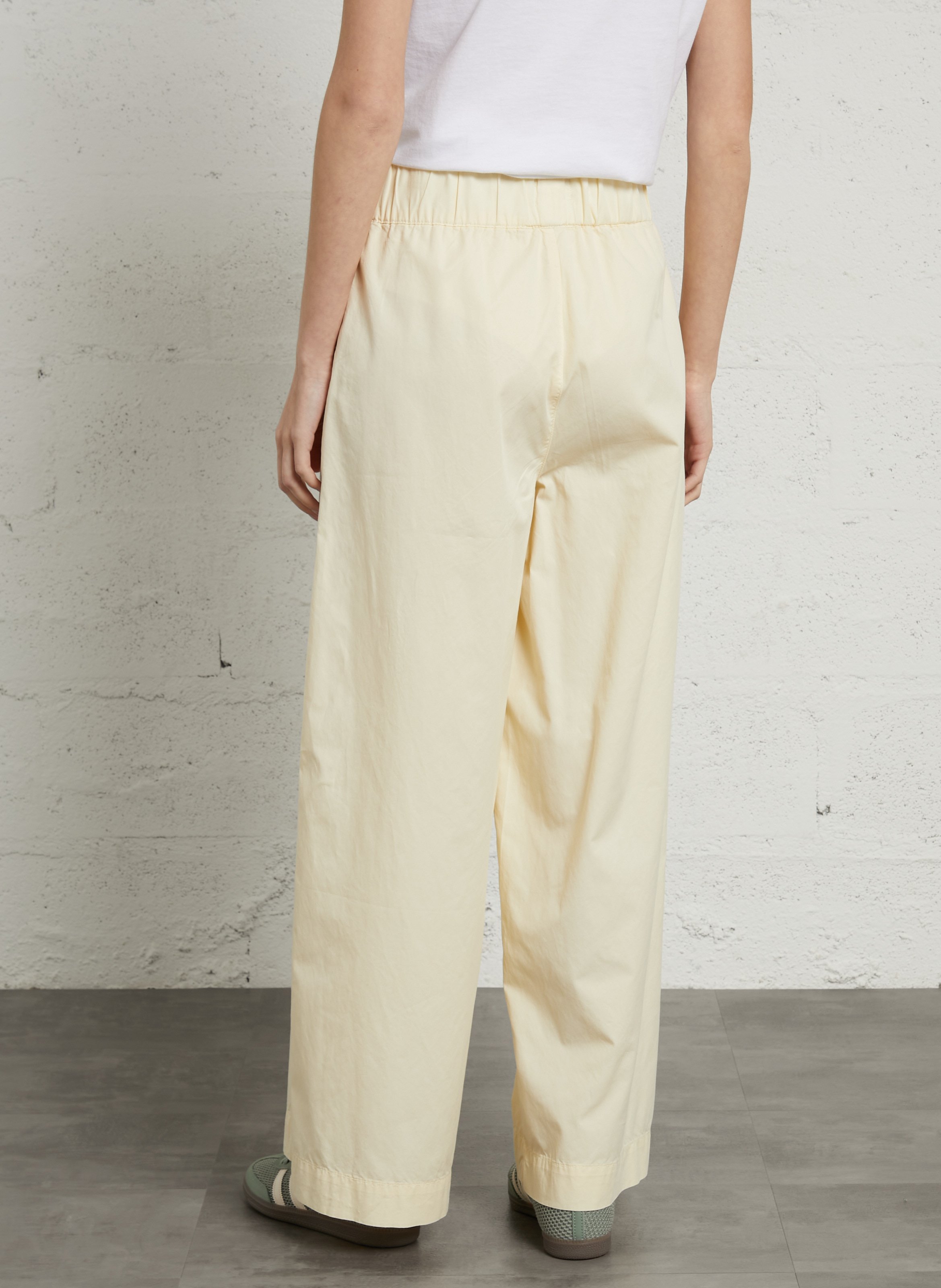 Weite Hose aus Baumwoll-Mix mit hohem Bund LAB DIP Beige