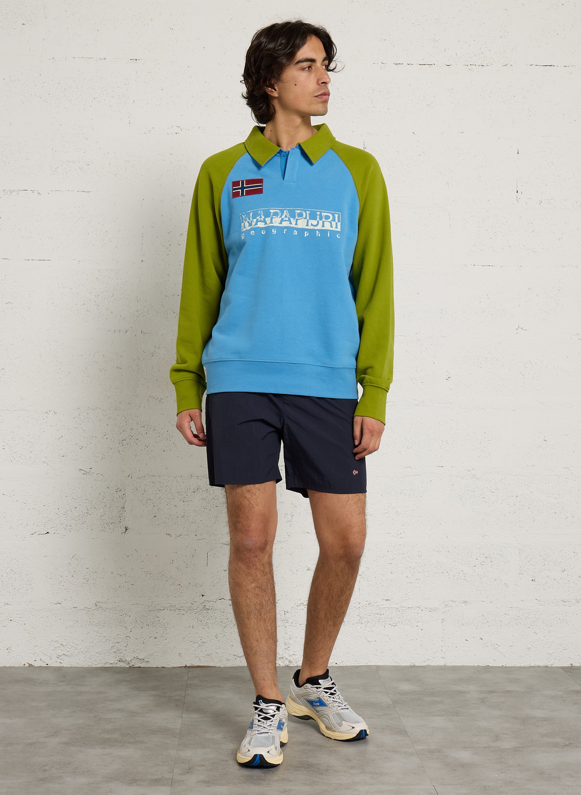 Klassischer Kragenpullover aus Baumwollmischung NAPAPIJRI Blau