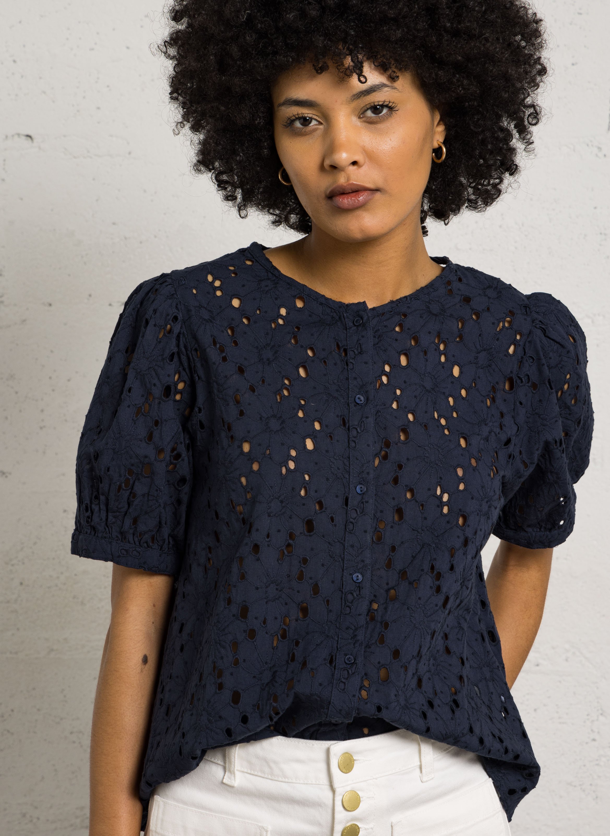 Aimee - Plumetis-Oberteil SUD EXPRESS Blau