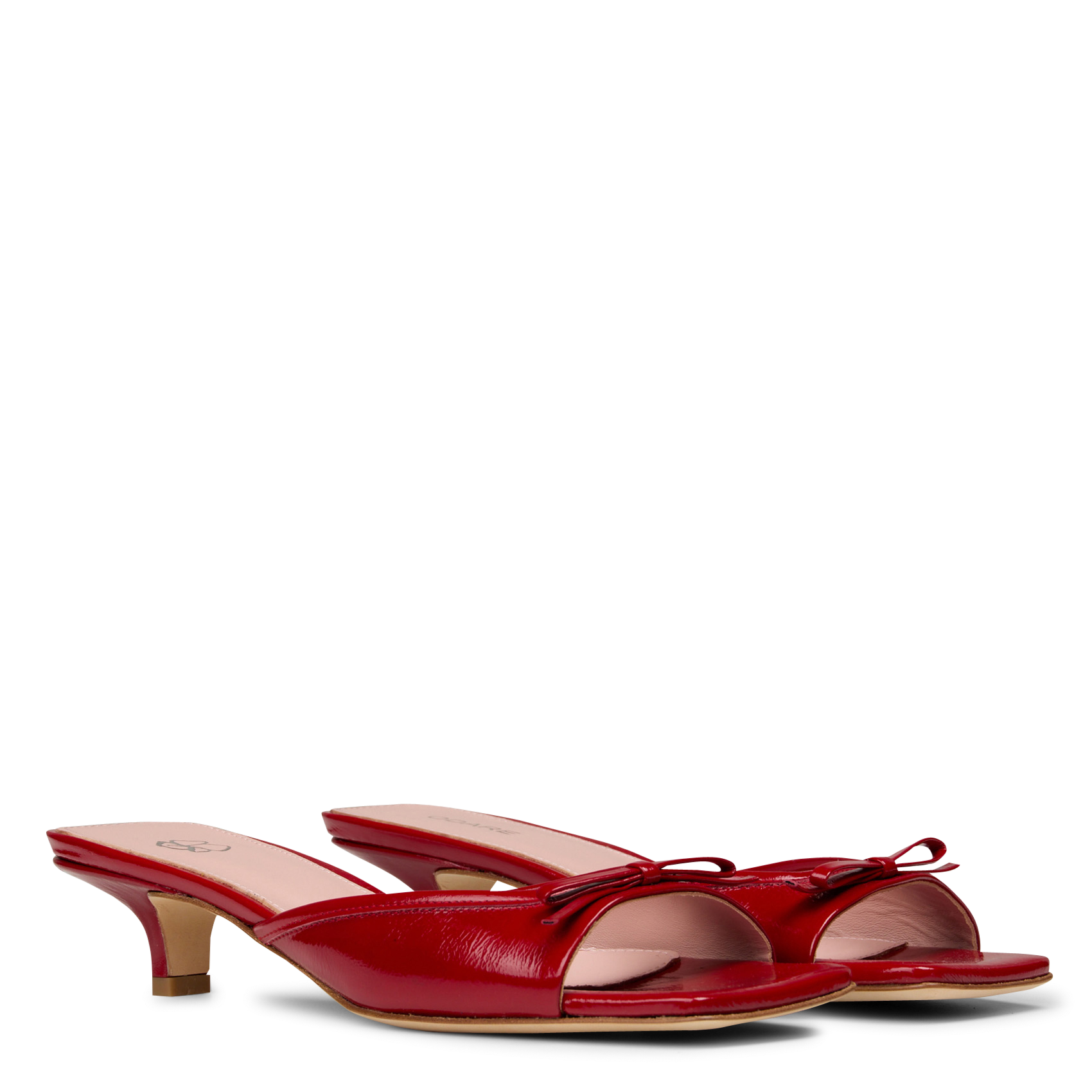 Patent leather heeled mules ODARE Red